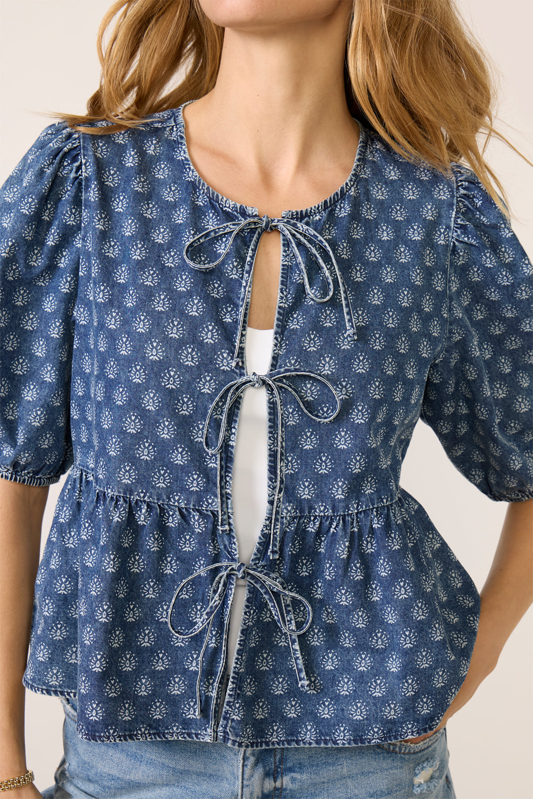 Lucille Tie Front Blouse