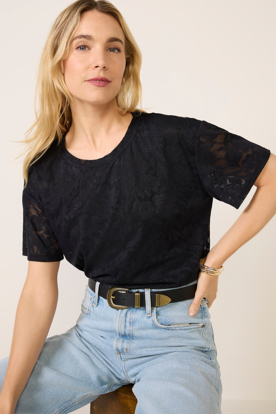 Eliza Lace Mesh Tee