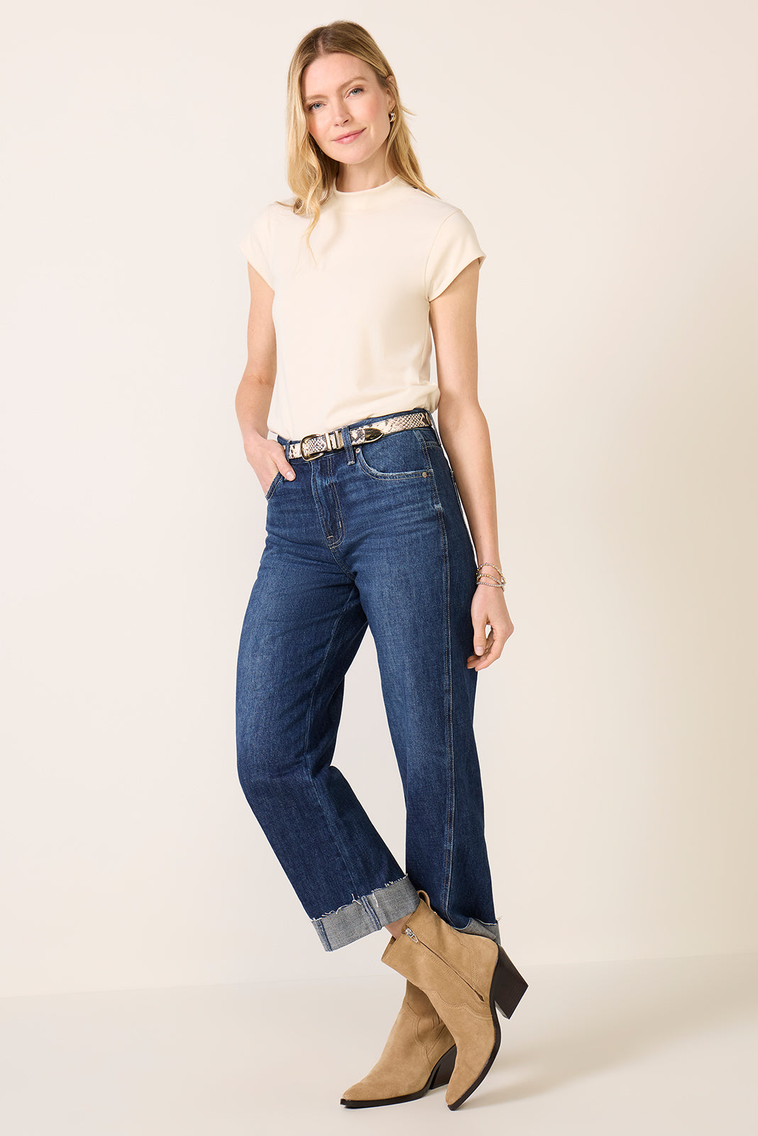 Kacey Cuffed Boyfriend Jean