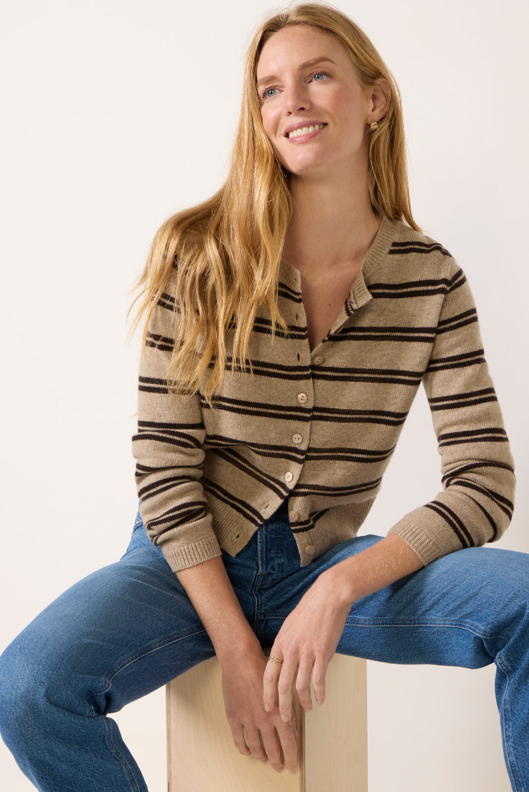 Clara Cashmere Crew Cardigan