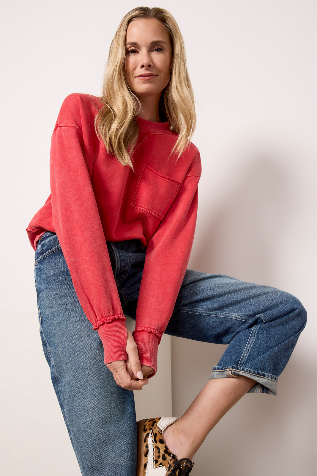 Charlotte Washed Pocket Crew