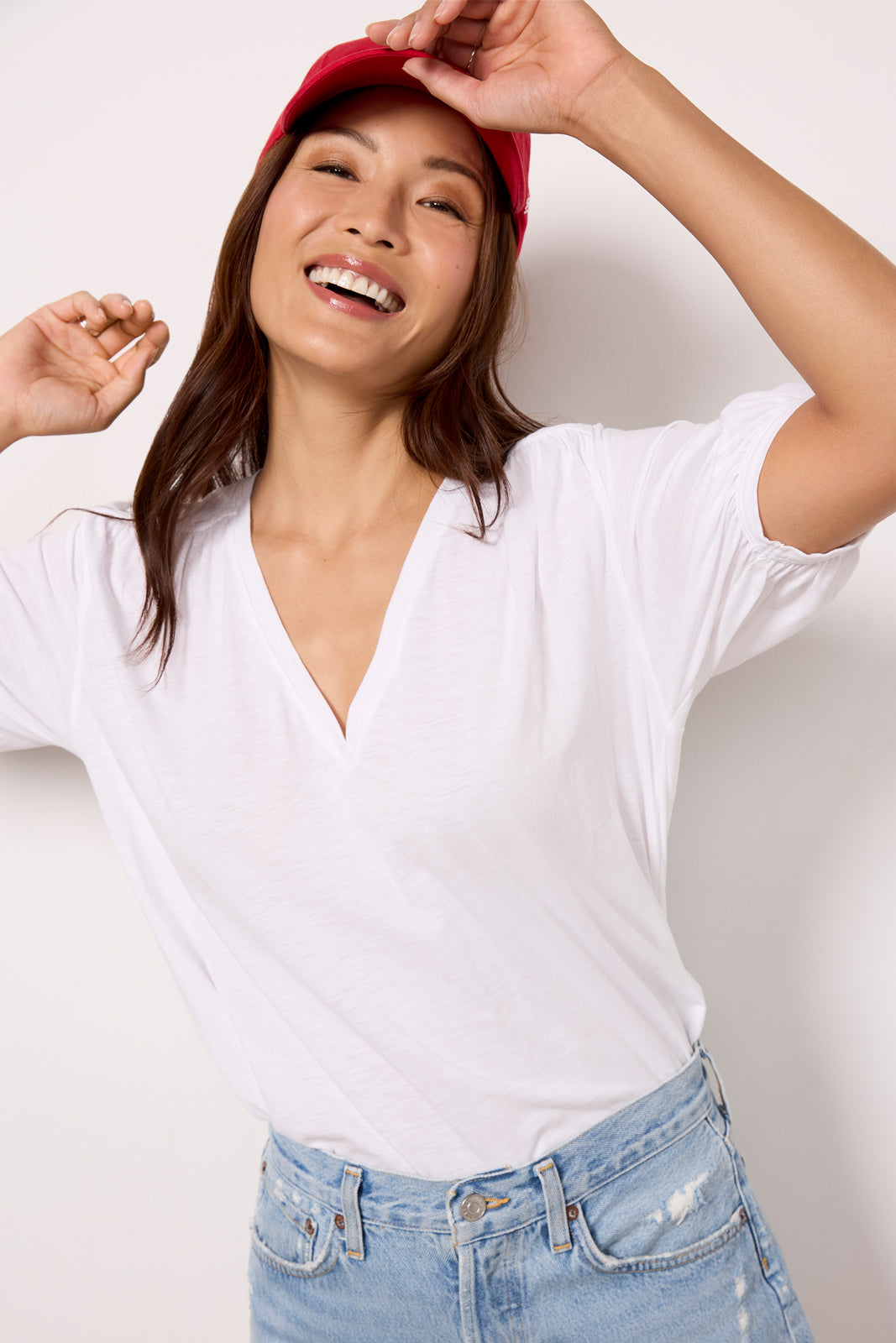 Edie Shirred Shoulder Top