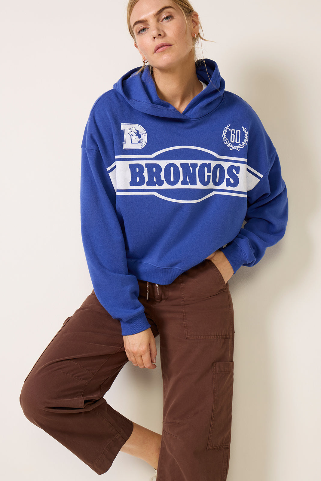 Broncos Oversized Crop Hoodie
