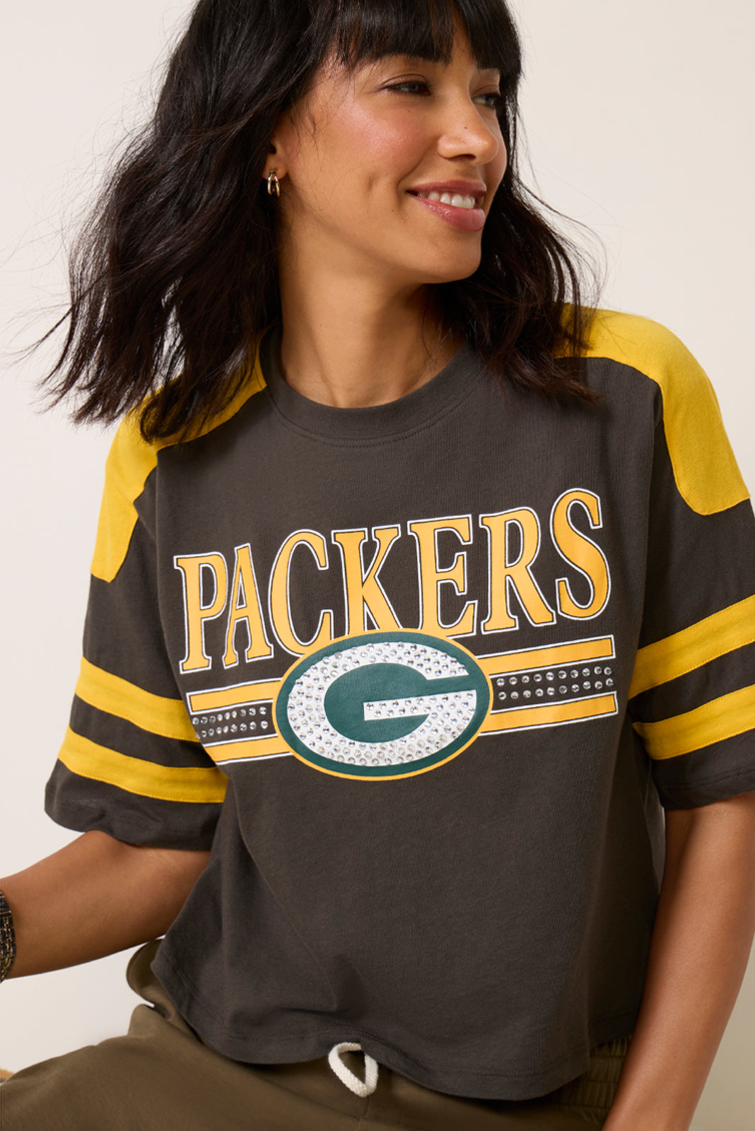 Packers Bling Crop Tee