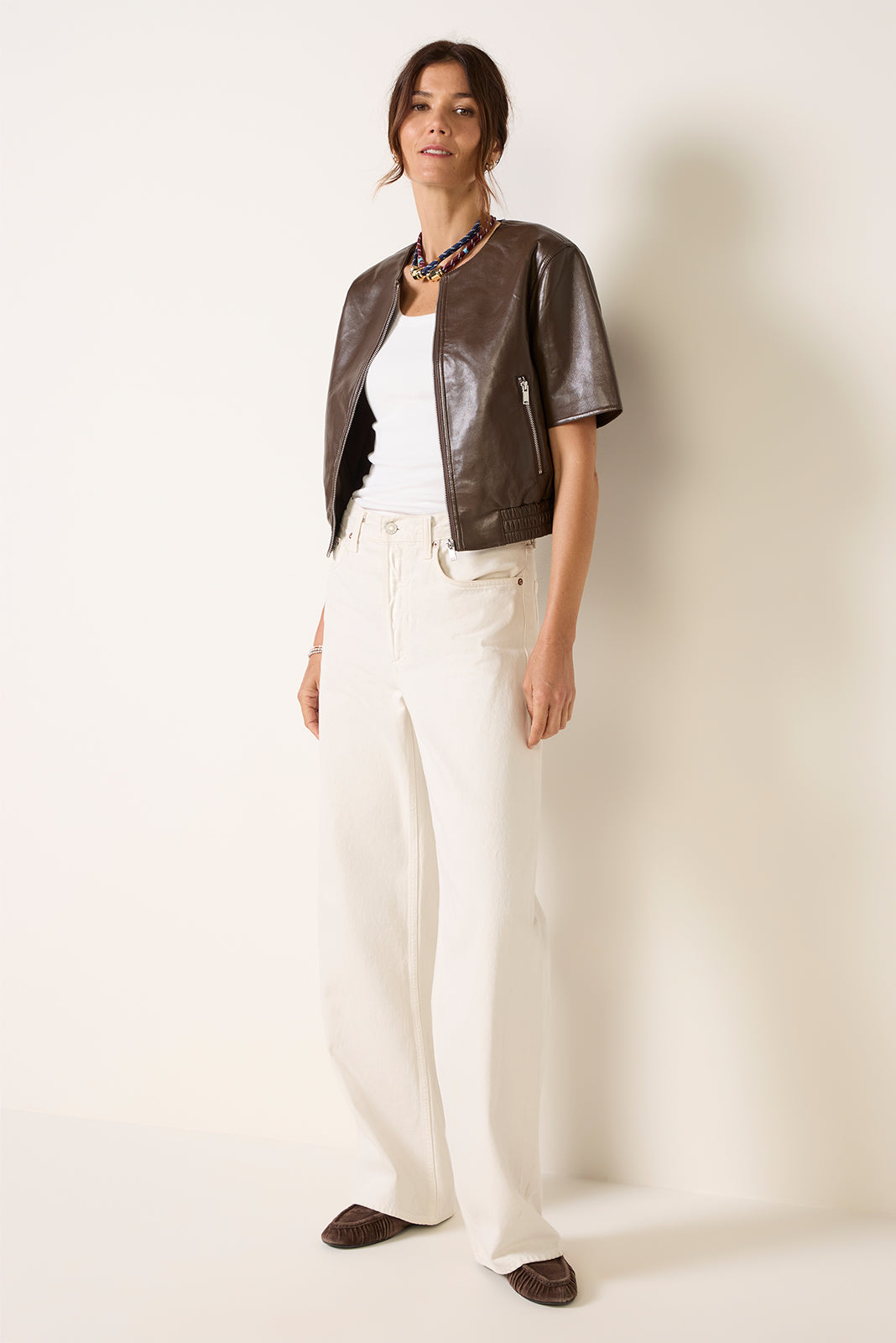 Billie Leather Bomber