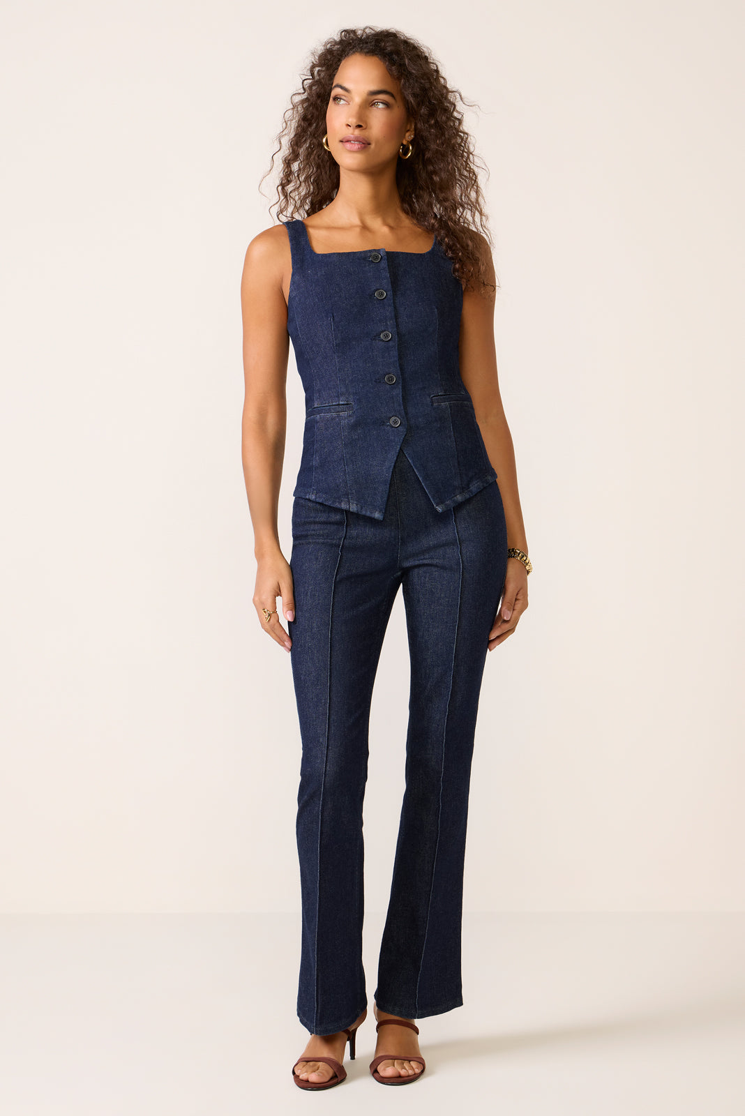 Cairo Denim Vest - Dark Mid