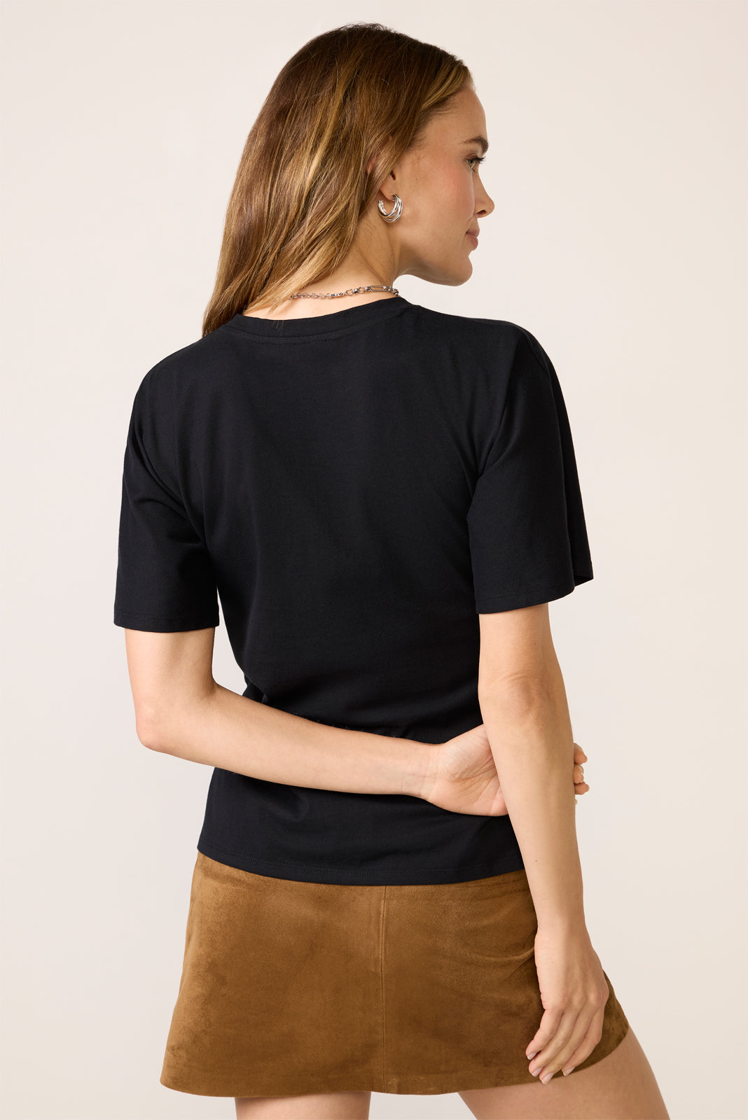 Shirred Waist Dolman Tee