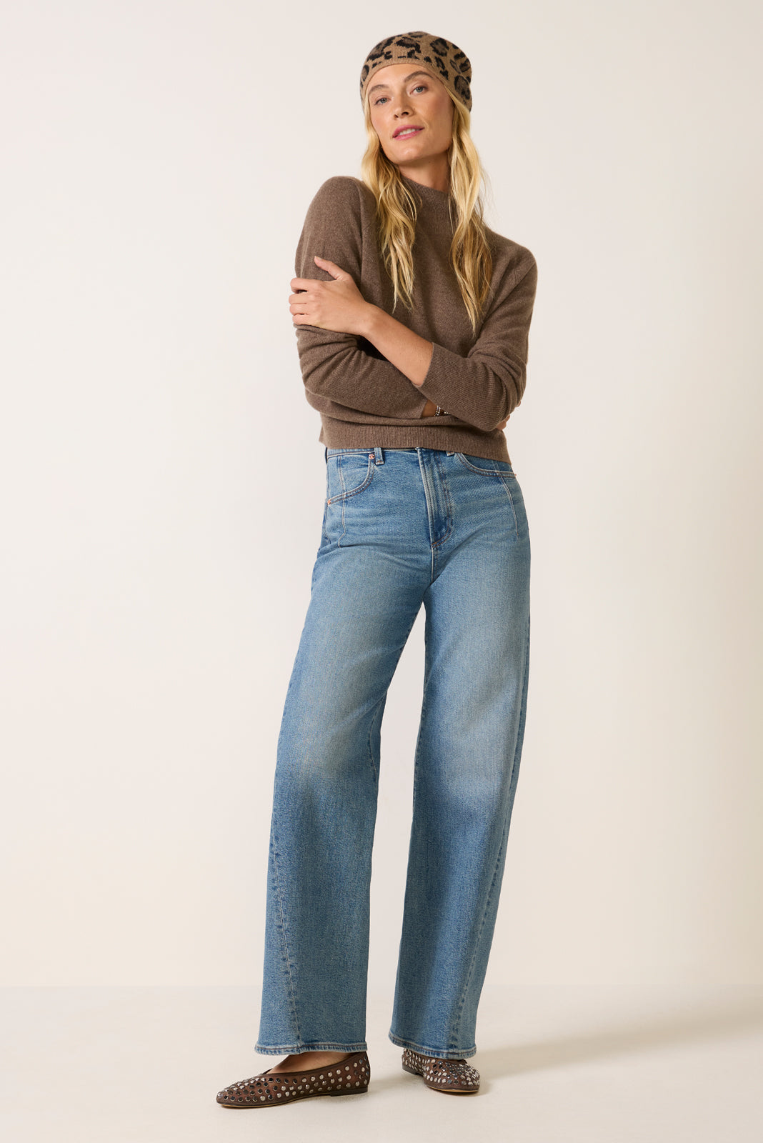 Kyra Bowed Wide Leg Jean