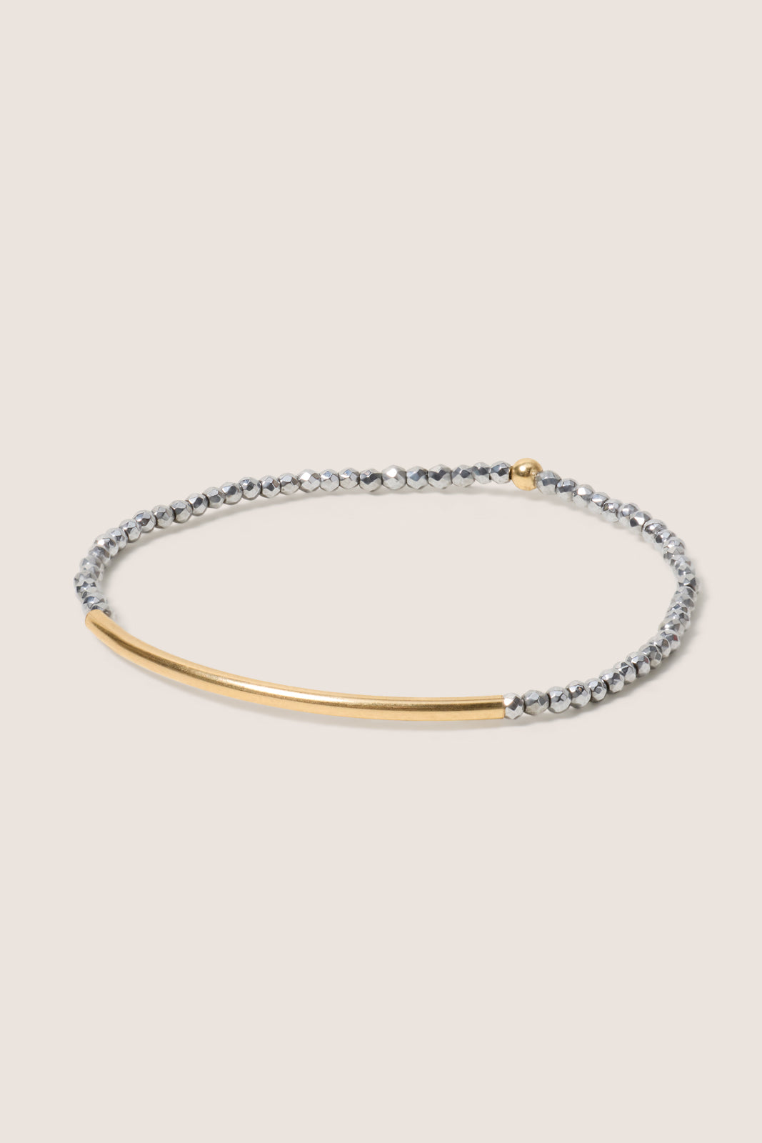 Bliss Bar Gold 2mm Silver Hematite Bracelet