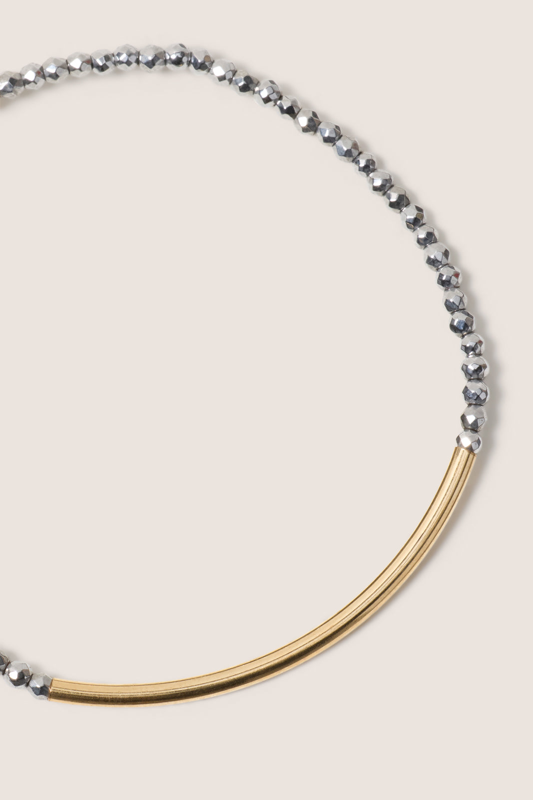 Bliss Bar Gold 2mm Silver Hematite Bracelet