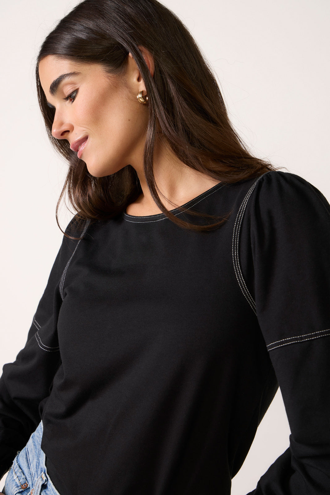 Memphis Contrast Topstitch Top