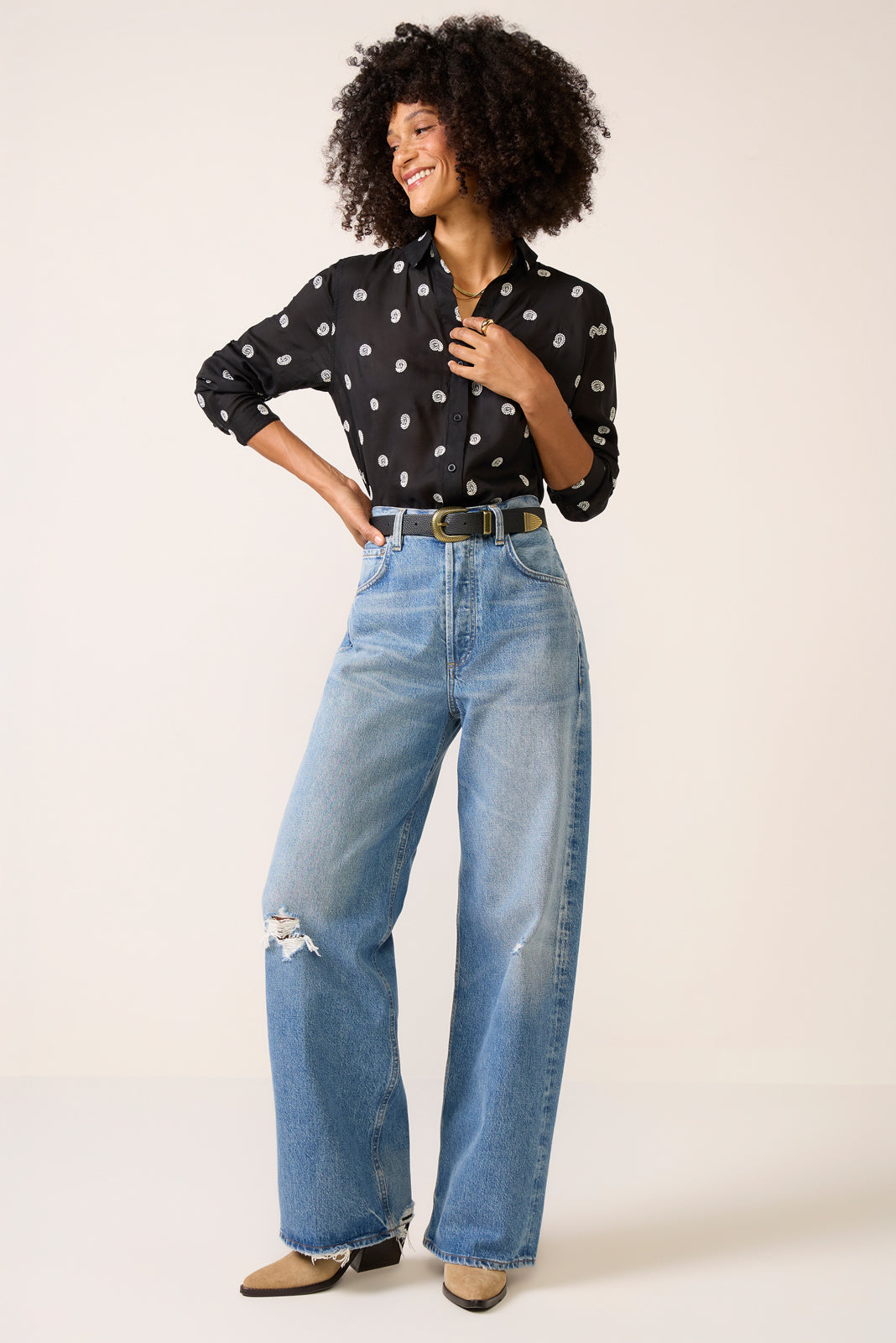 Paisley Embroidered Shirt