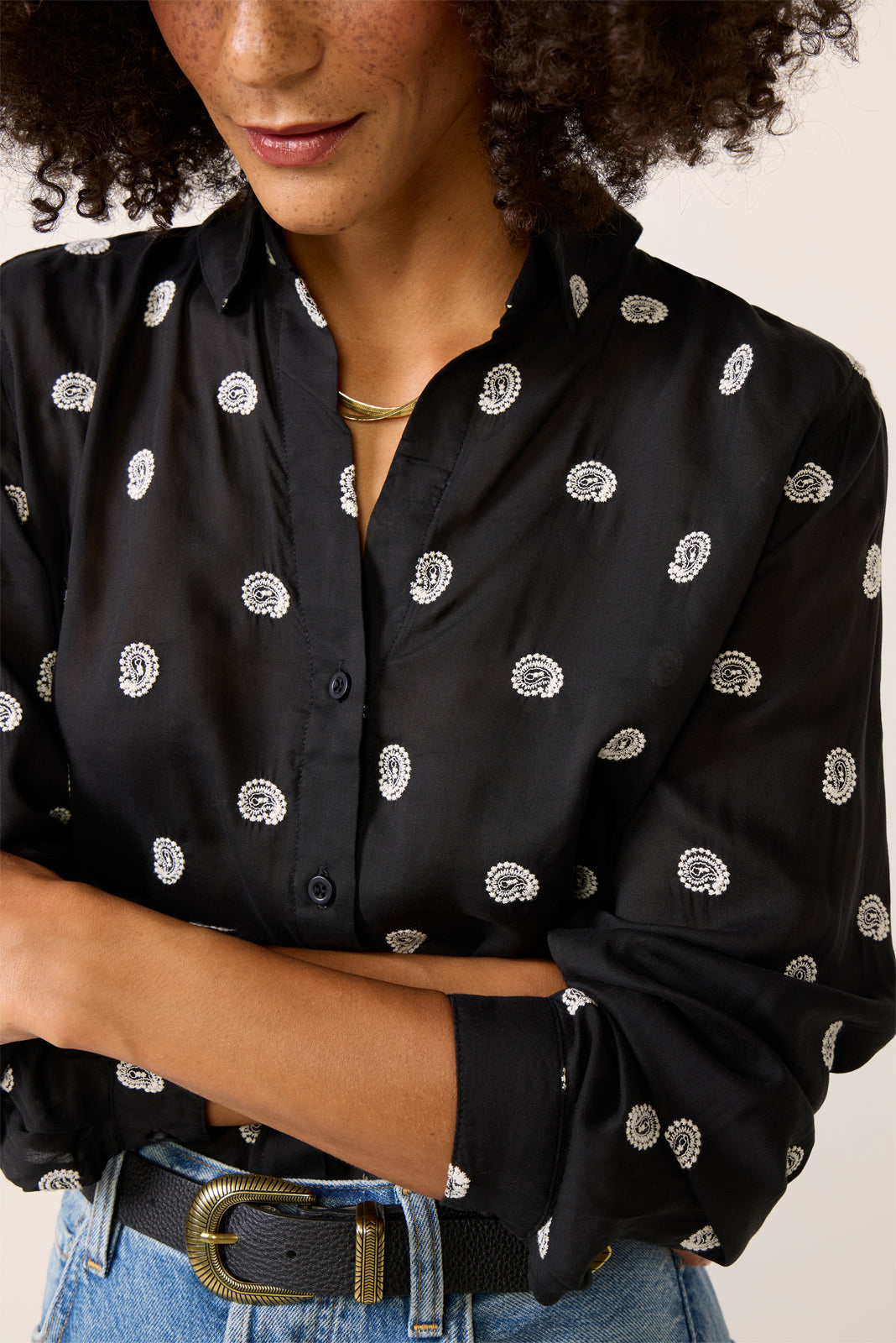 Paisley Embroidered Shirt