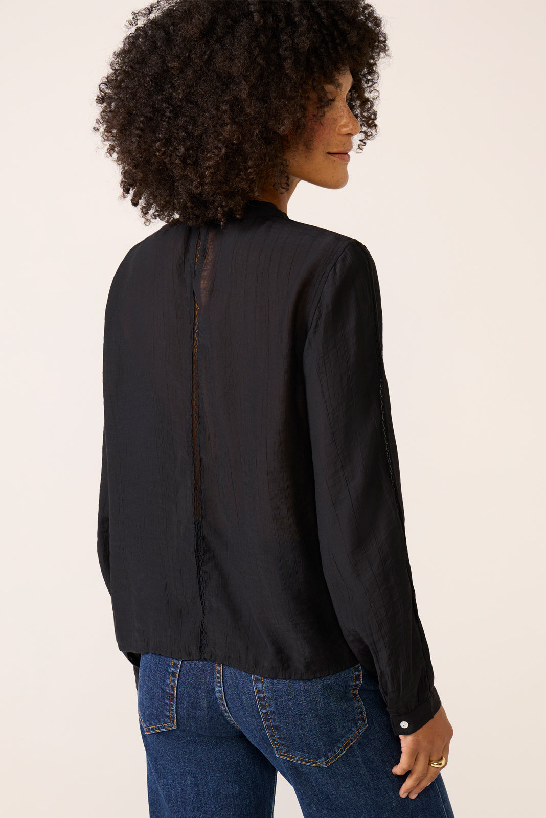 Ladder Lace Trim Blouse