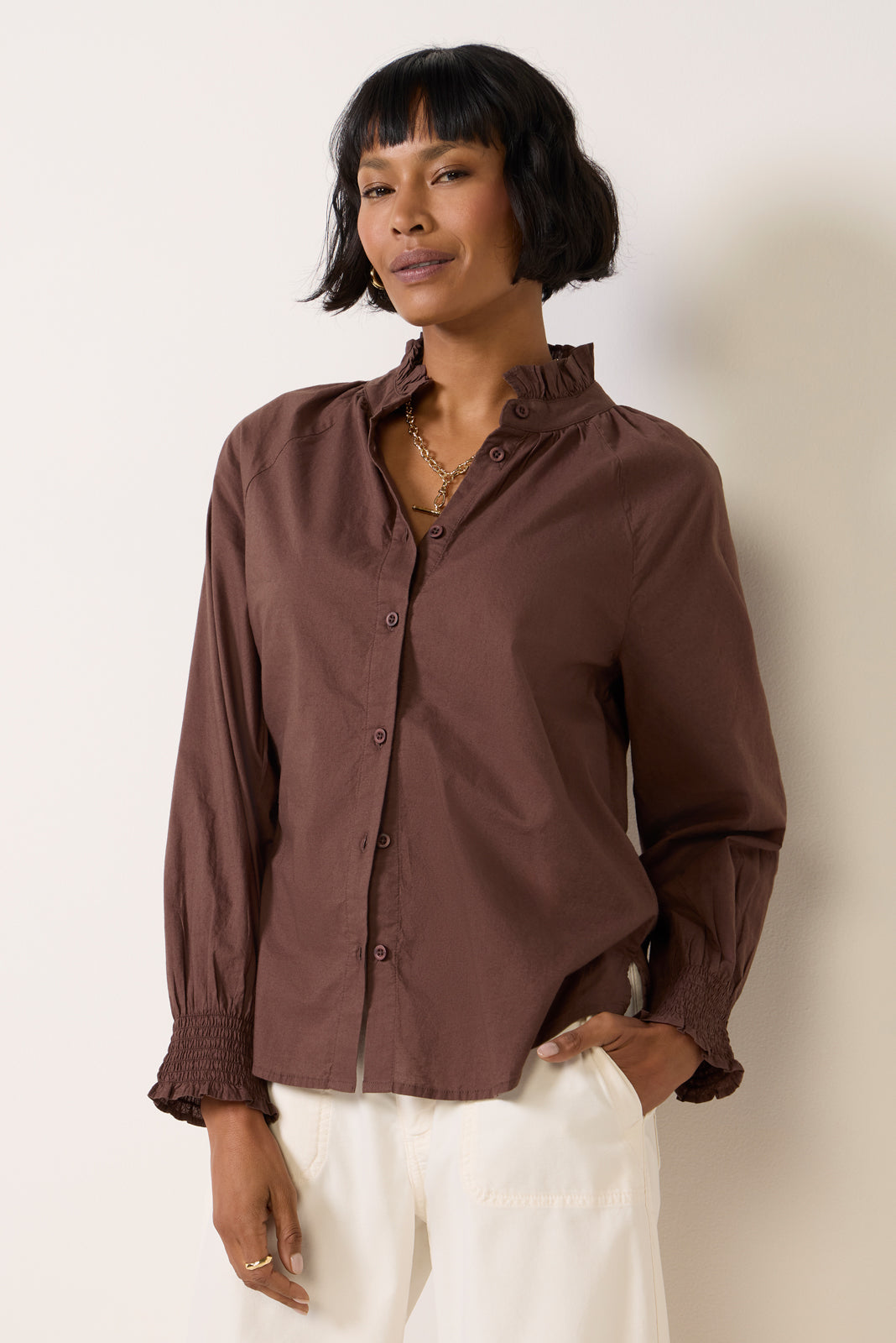 Ruffle Neck Shirt
