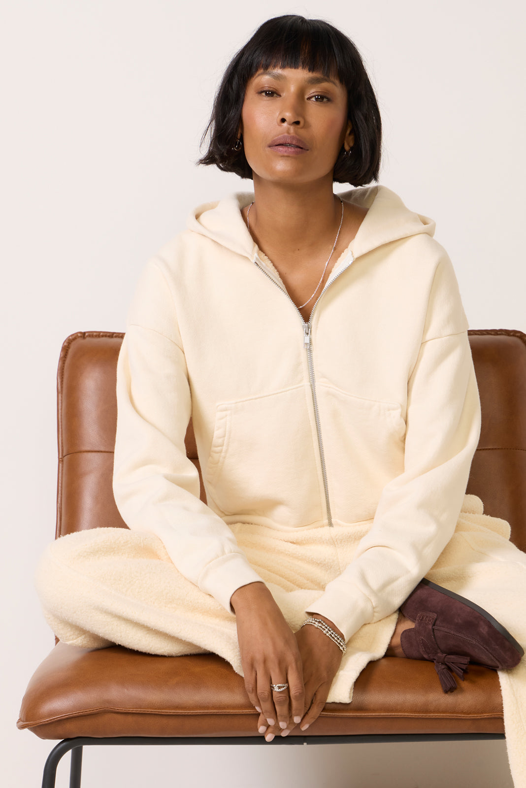 Rosie Reversed Zip-Up Hoodie