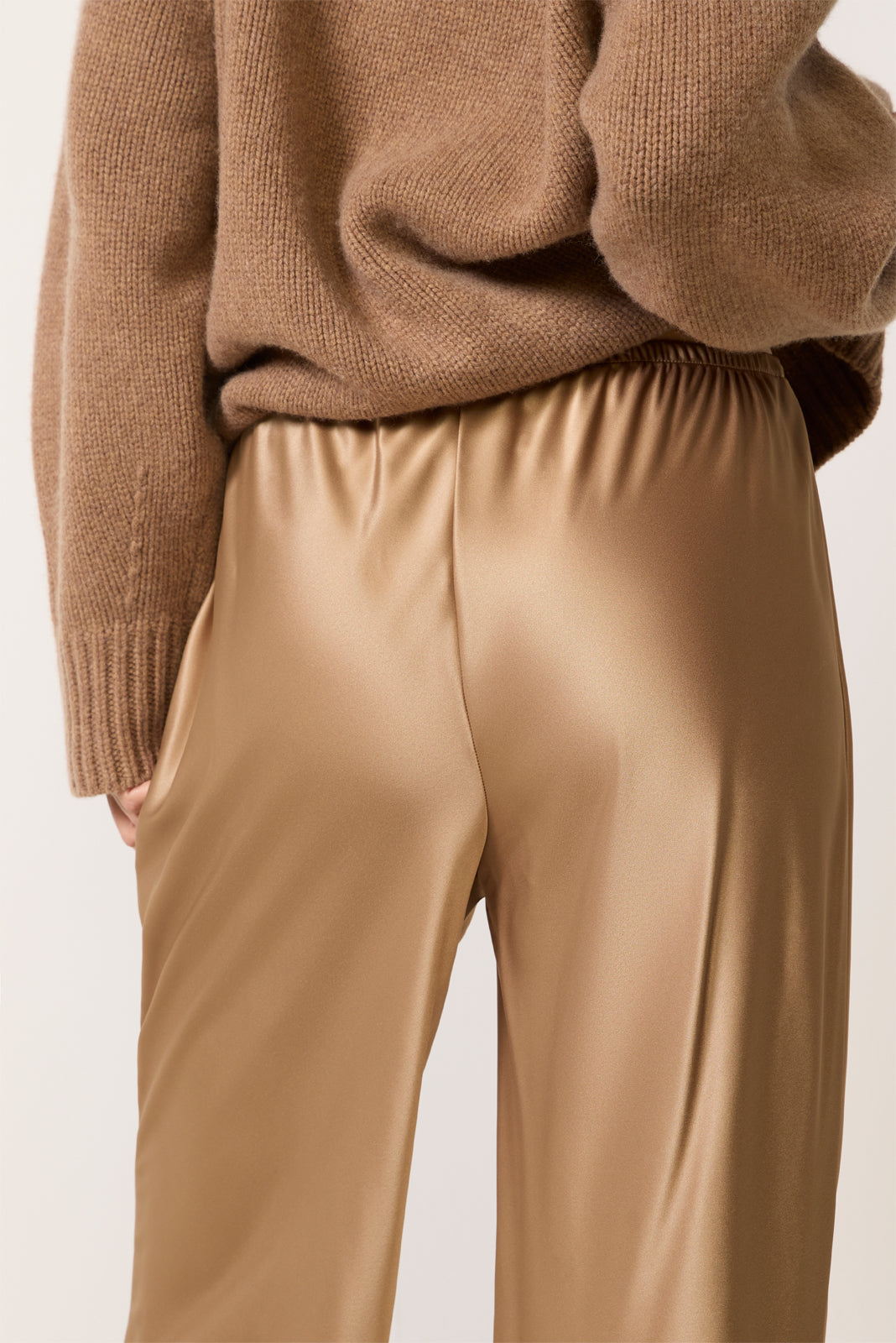 Gale Satin Mid Rise Bias Pant