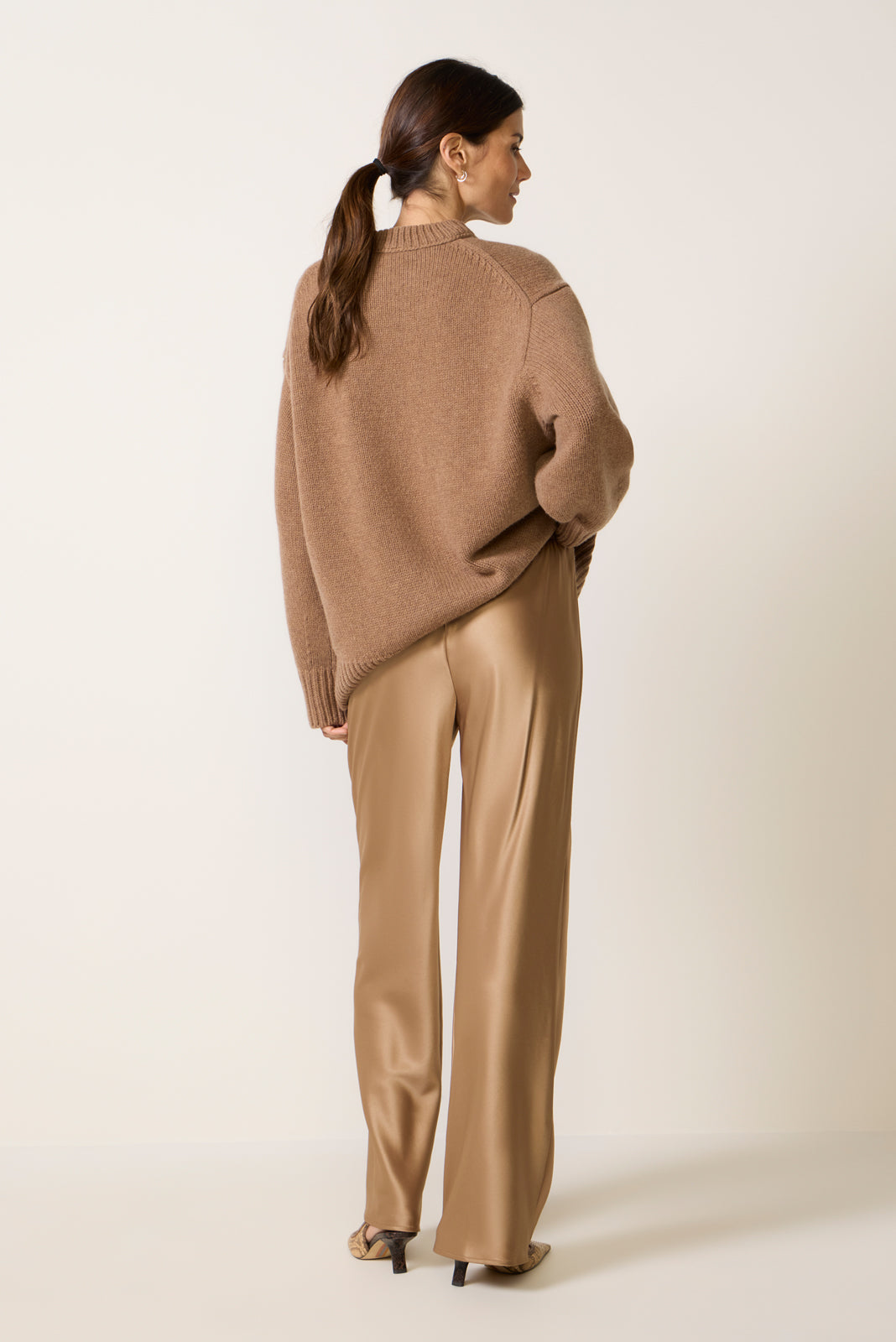 Gale Satin Mid Rise Bias Pant