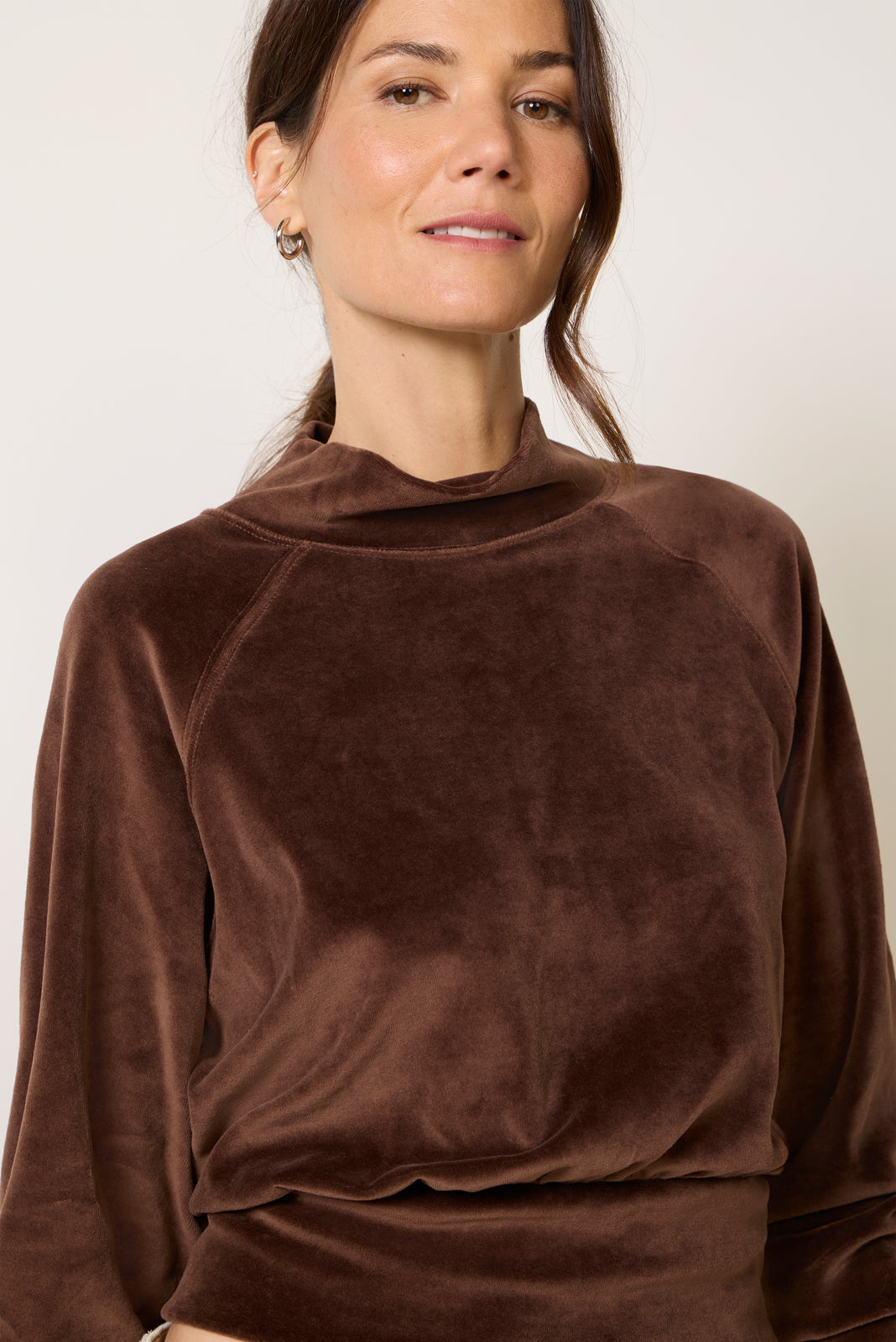 Erin Velour Mock Neck Top