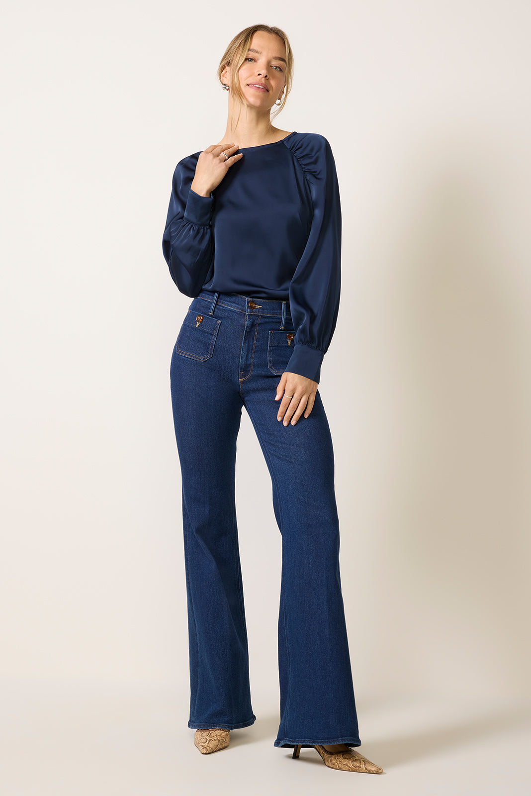 Alisha Gathered Satin Blouse
