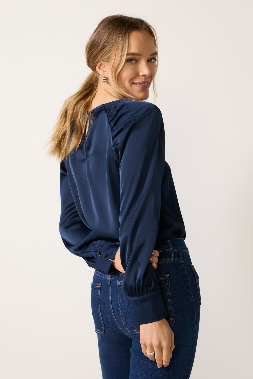 Alisha Gathered Satin Blouse
