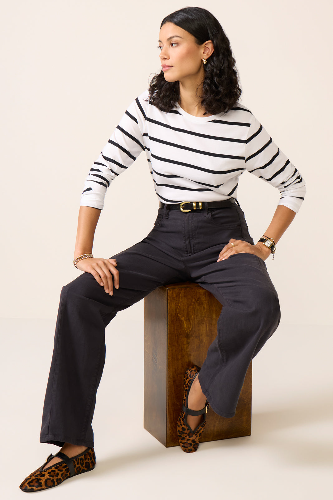 Ever Perfect Long Sleeve Stripe Tee