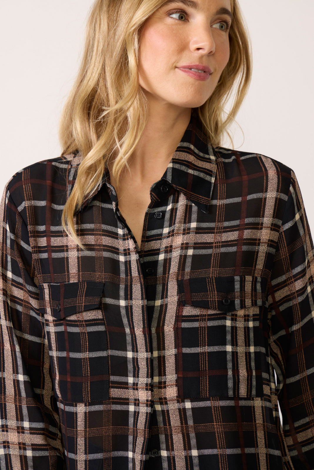 Meet In Paris Tie Neck Blouse