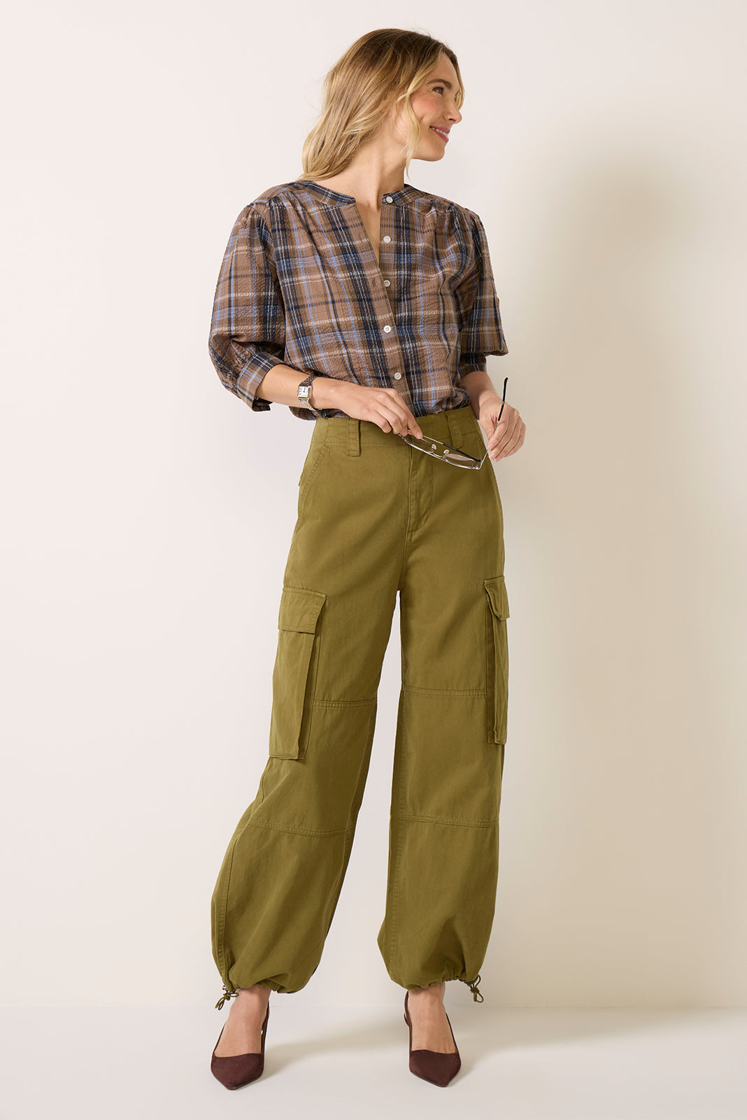 Whitney Plaid Blouse