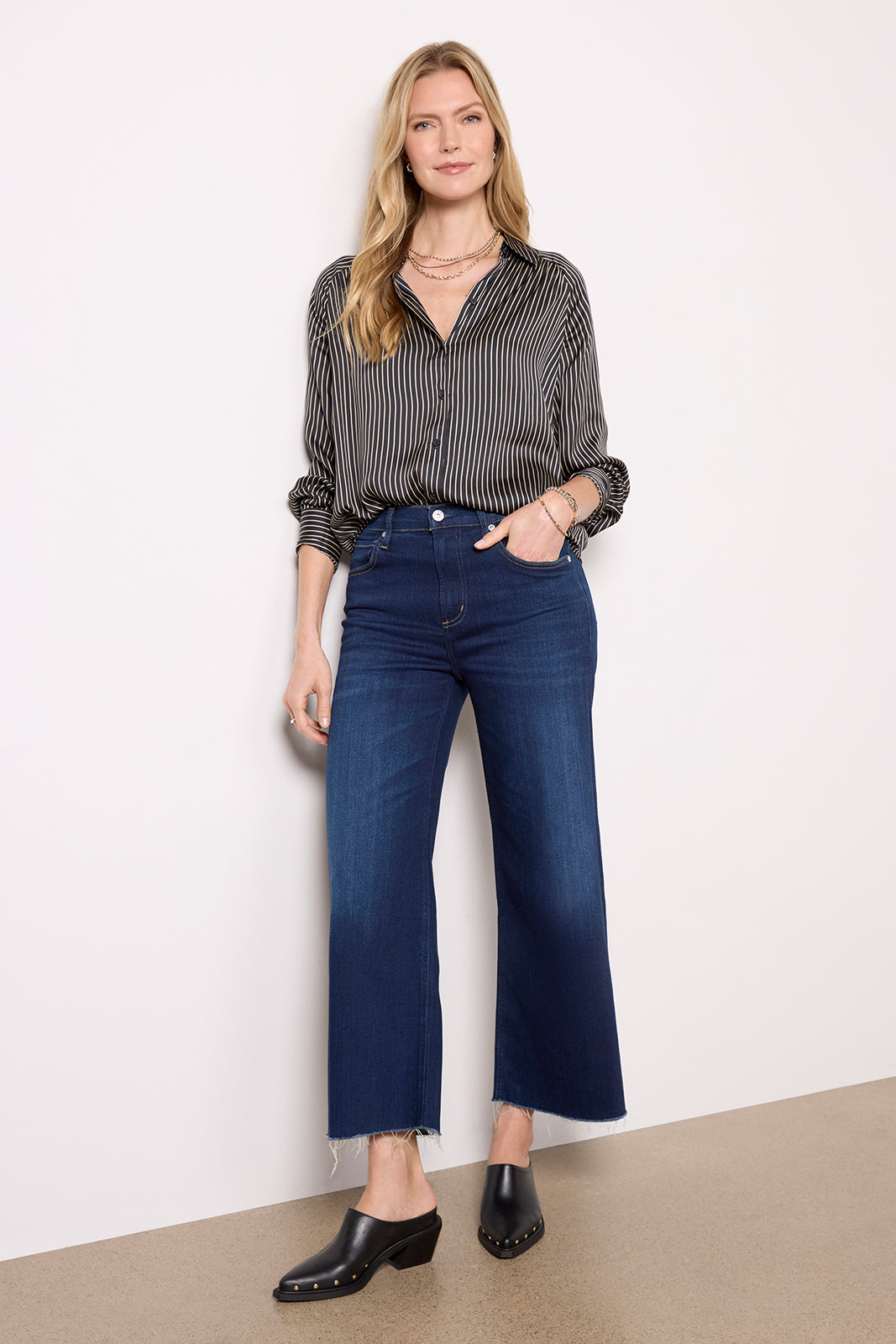 Monica Stripe Satin Shirt