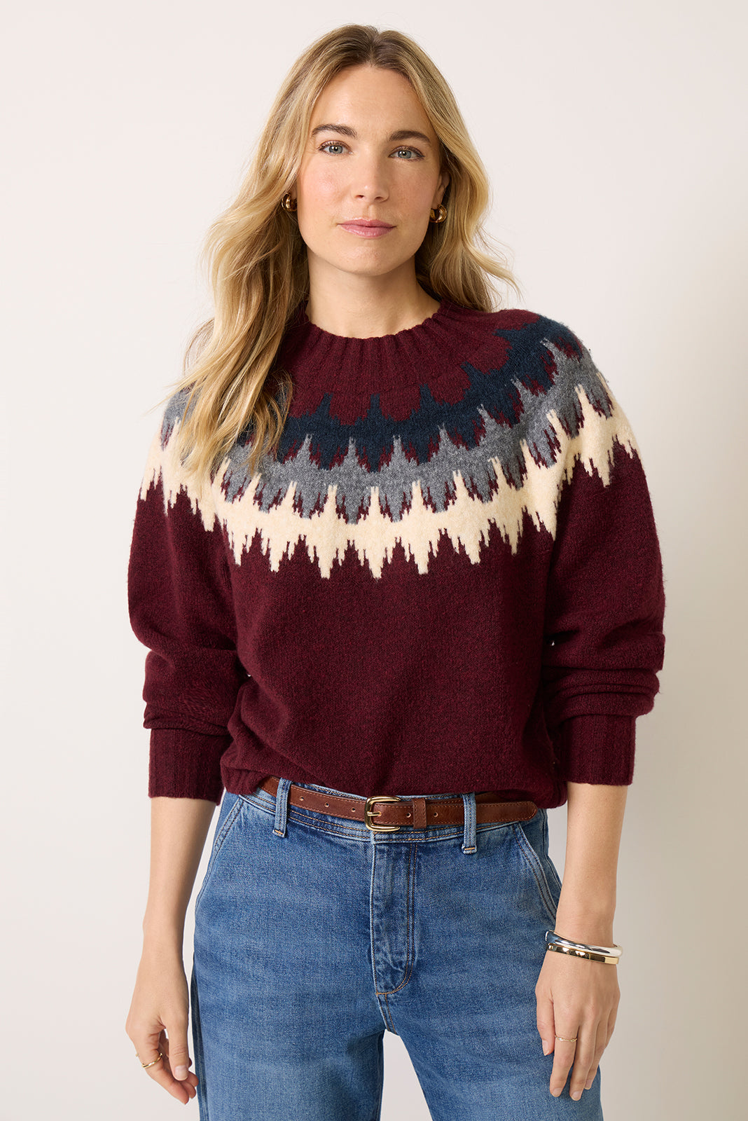 Camden Mock Neck Fairisle Sweater
