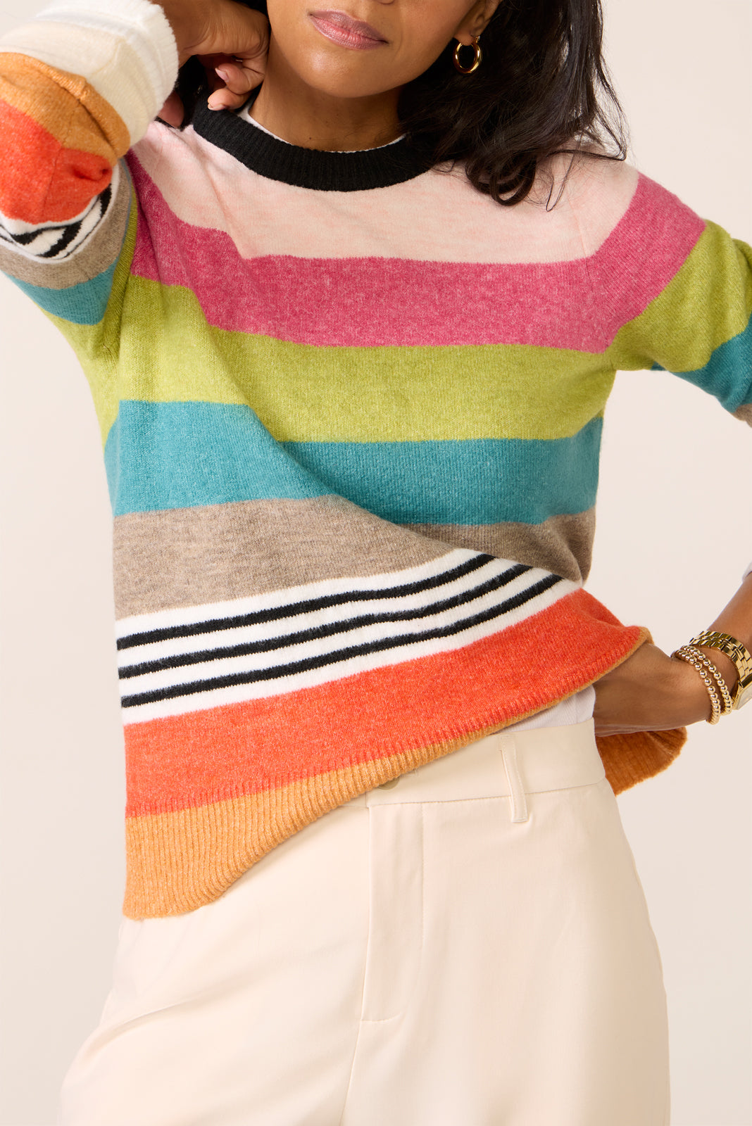 Stripe Cozy Knit Sweater
