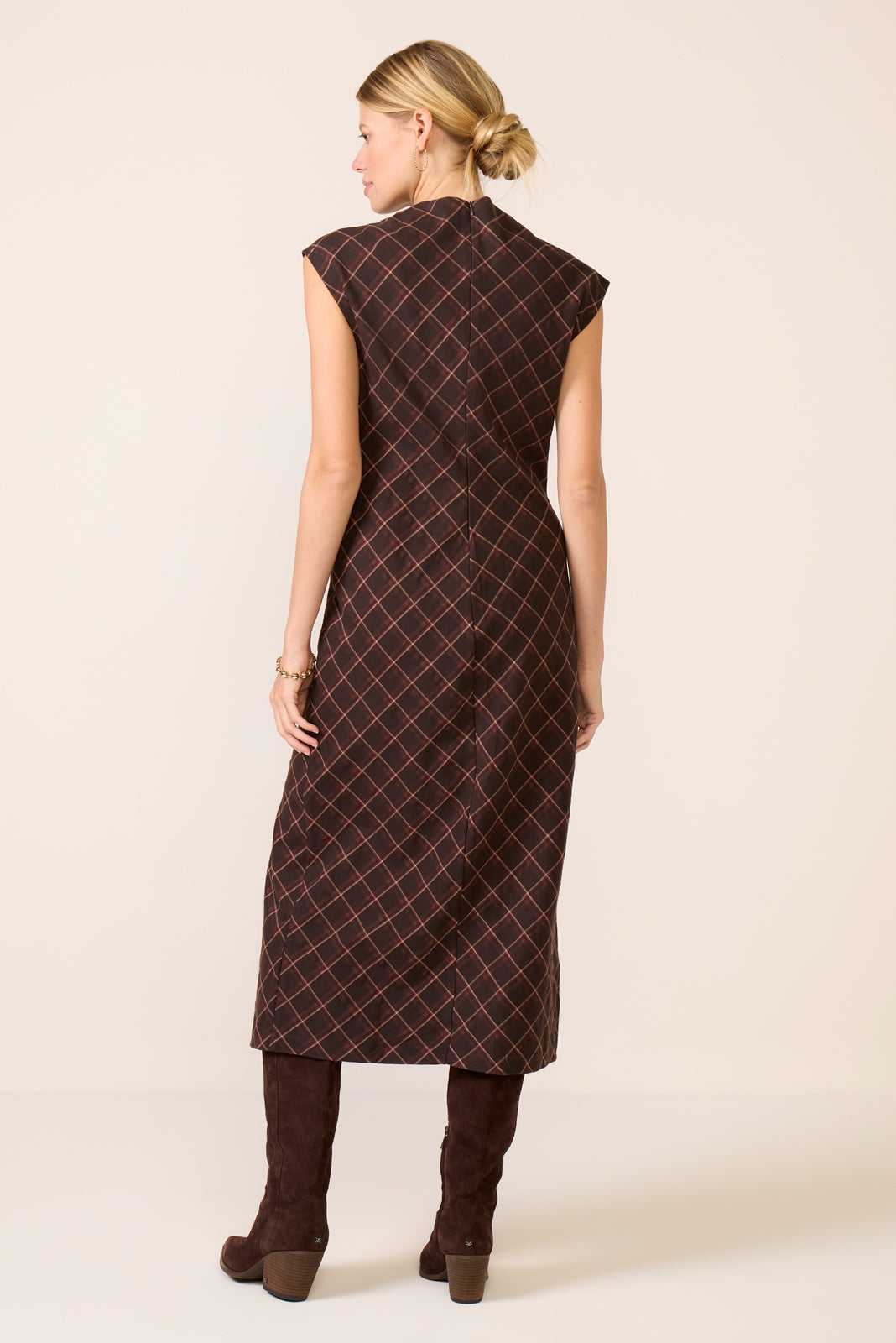 Uptown Plaid Midi Dress