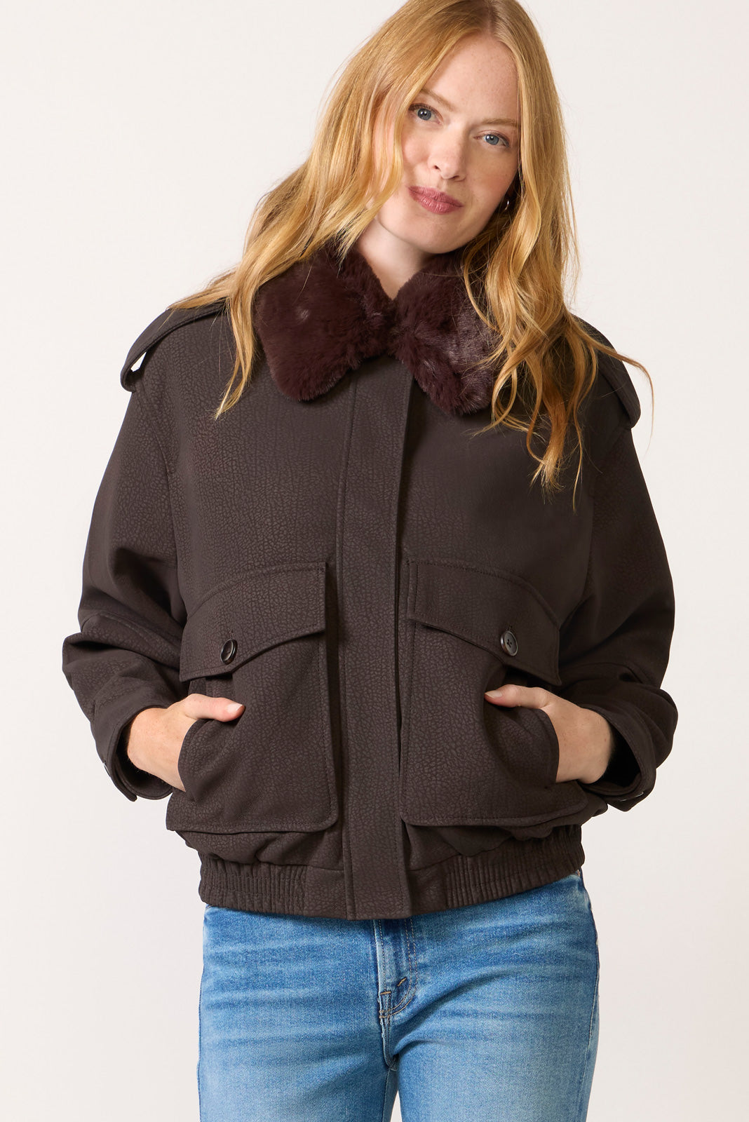 The Faux Leather Bomber