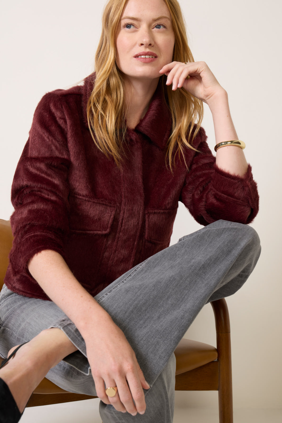 Maggie Faux Pony Hair Jacket