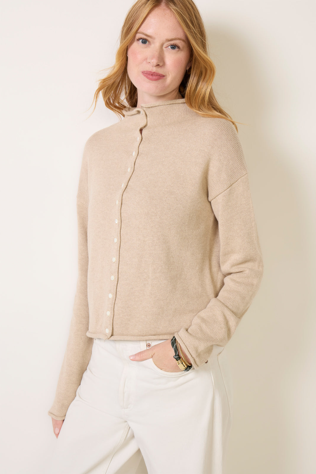 Taylor Roll Neck Cardigan
