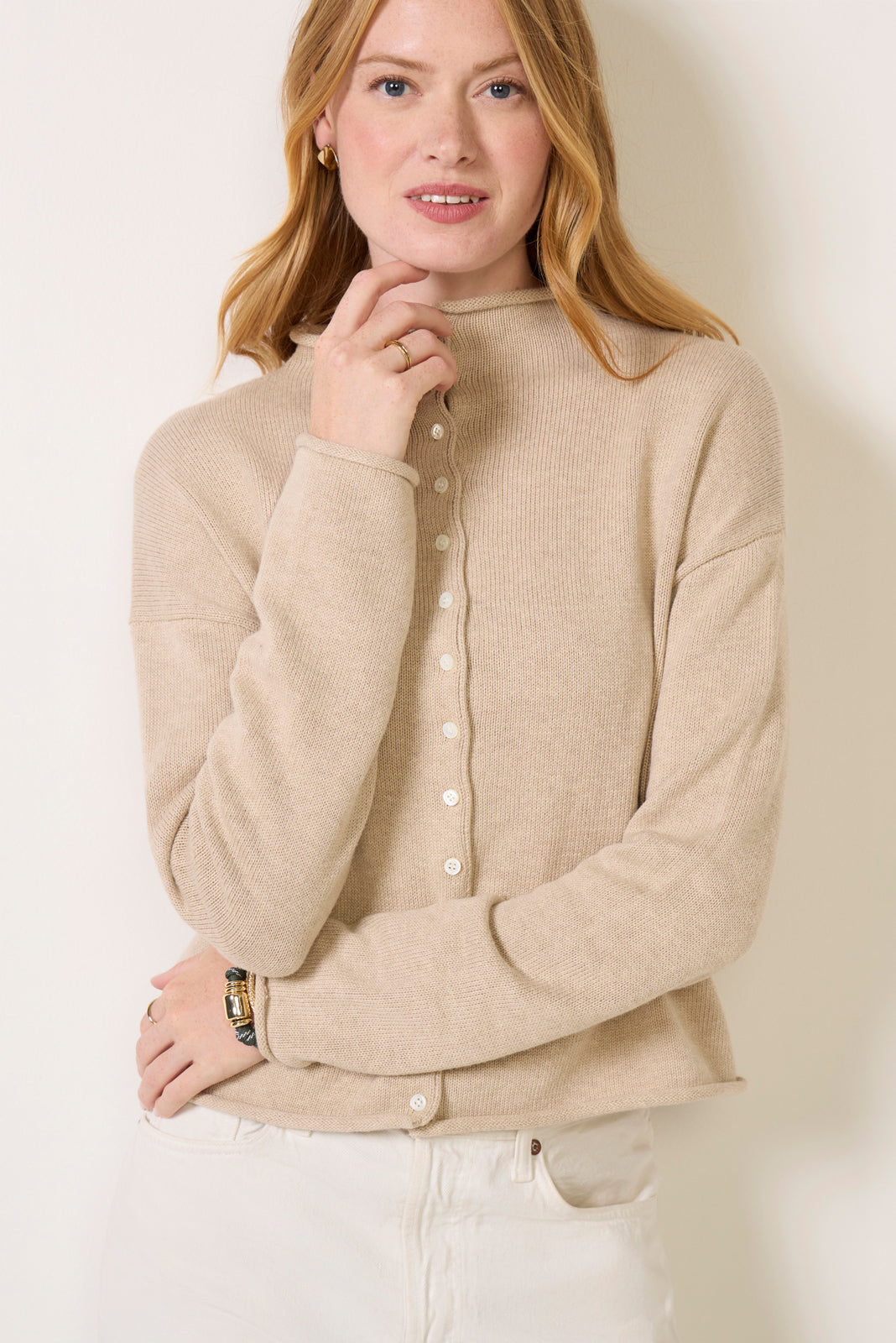 Taylor Roll Neck Cardigan