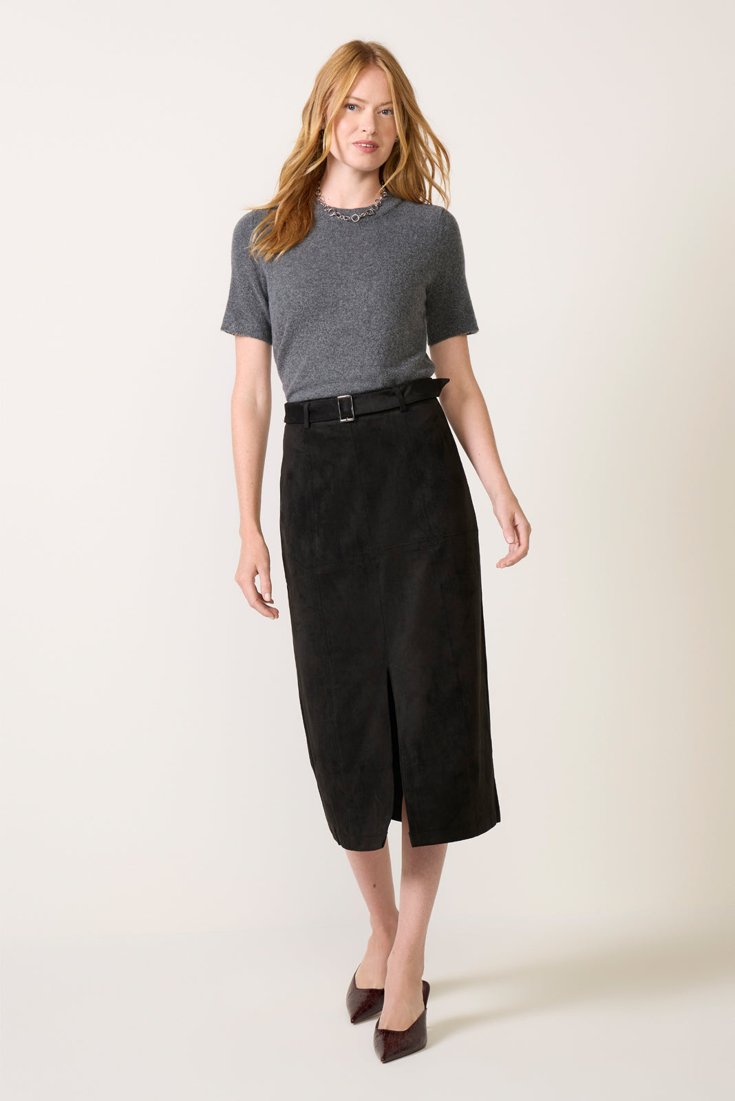 Shelly Suede Midi Skirt