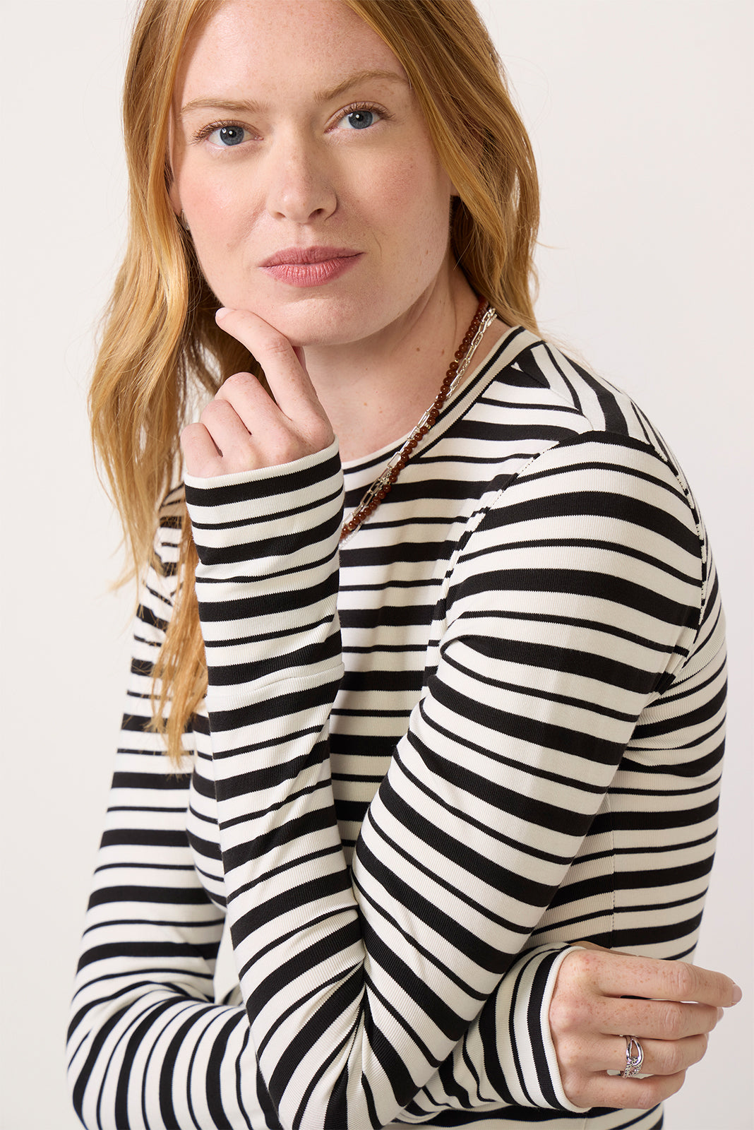 Abby Stripe Crew Neck Top