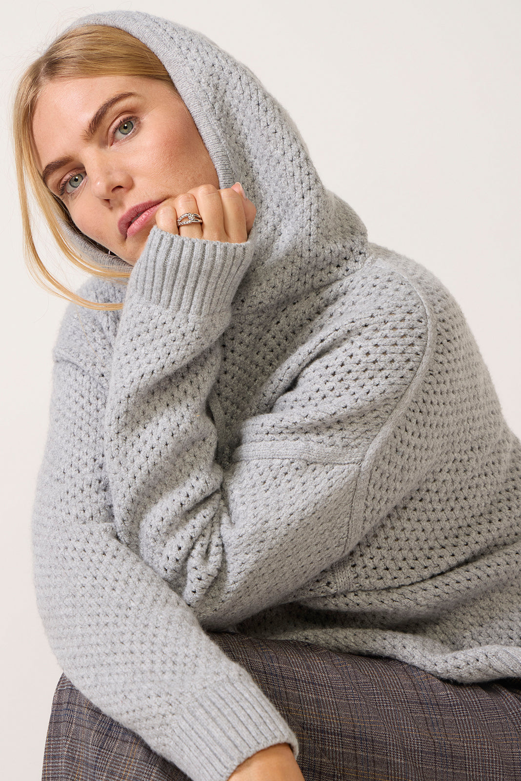 Melchie Relaxed Knit Hoodie