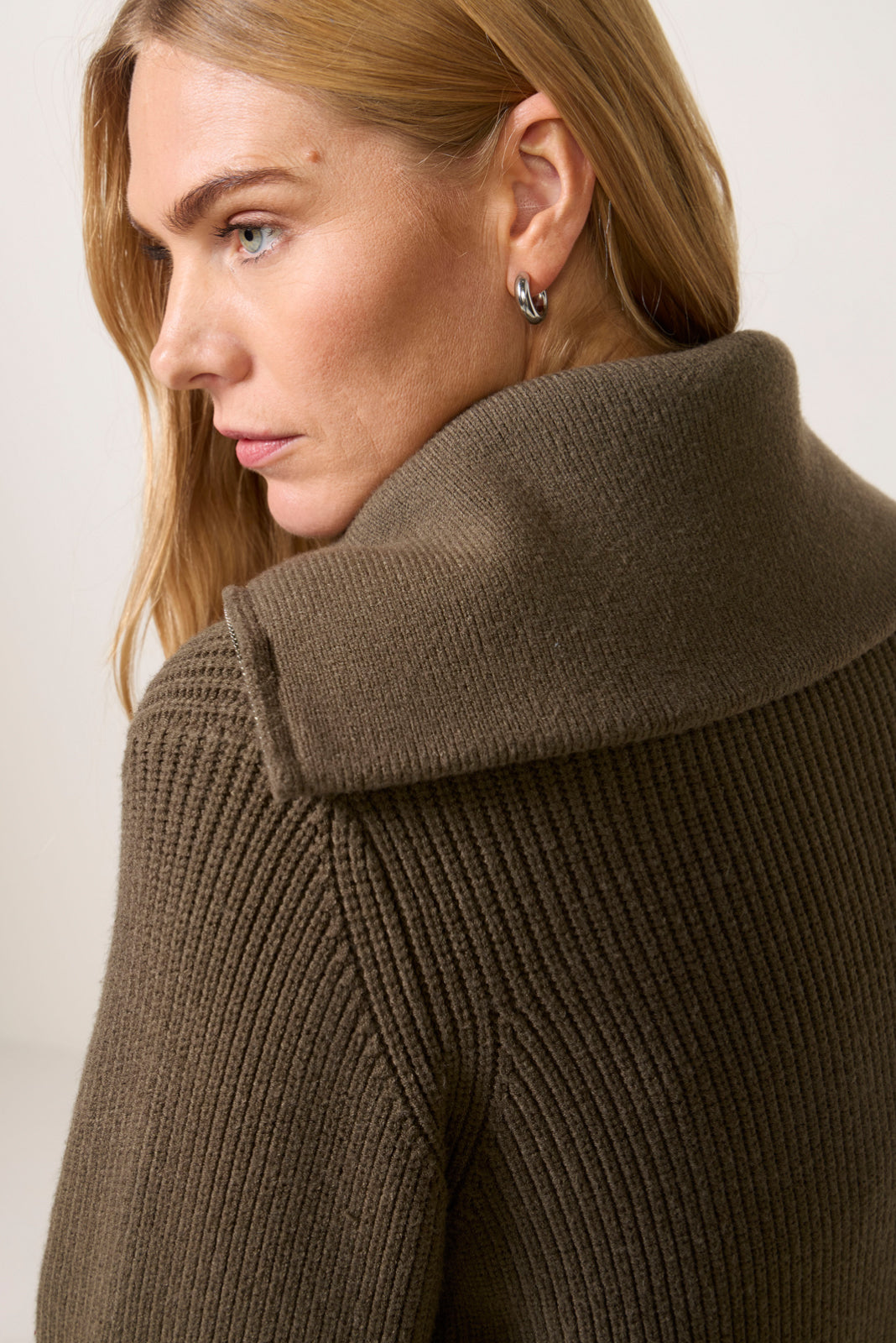 Maura Half Zip Rib Knit