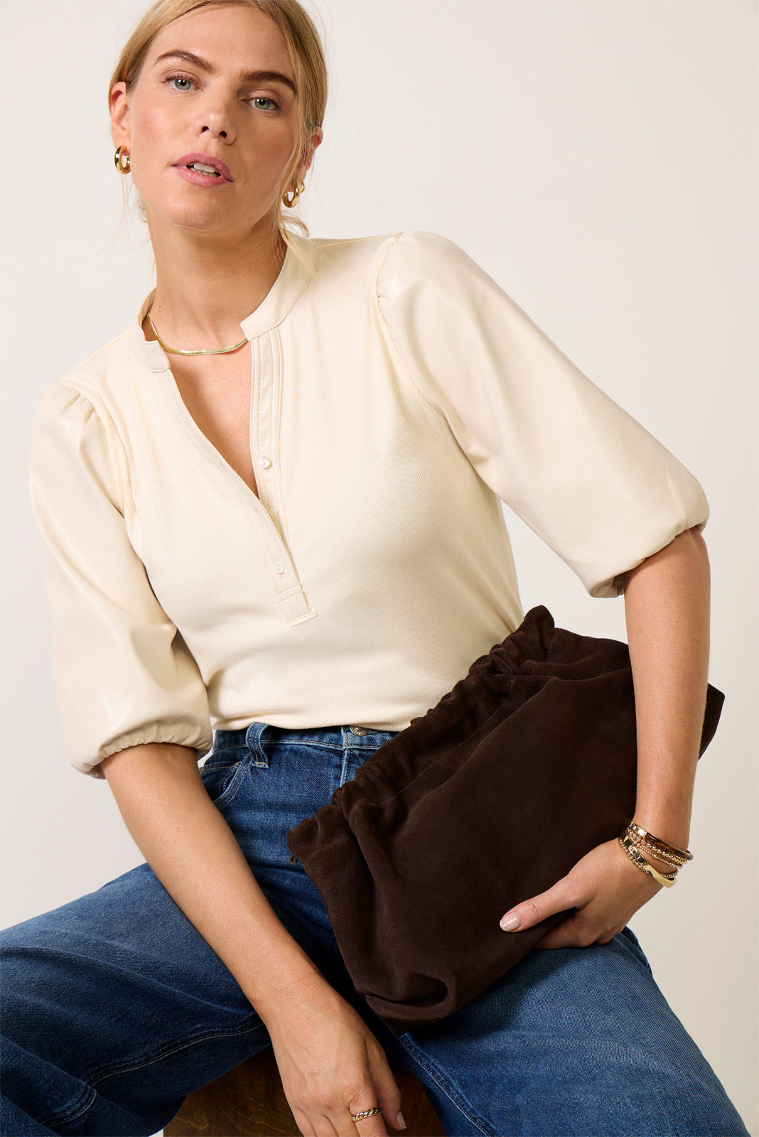 Shana Mixed Media Top