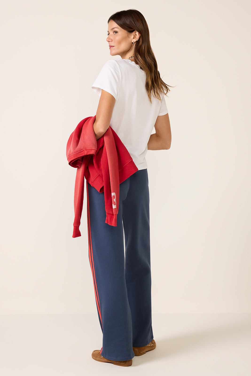 Solid Wide Leg Track Pant