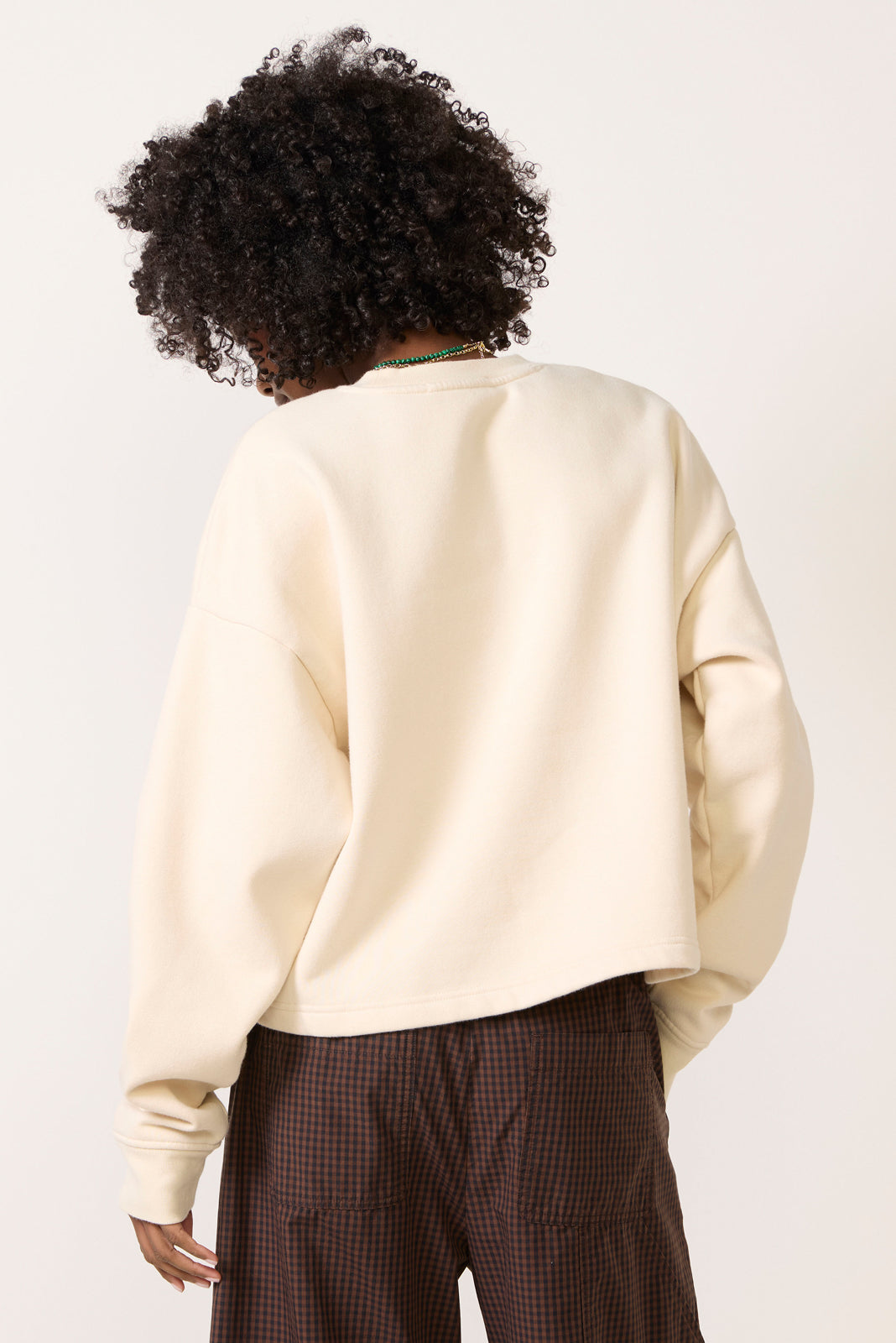 The Cropped Velvet Flocked Sweatshirt