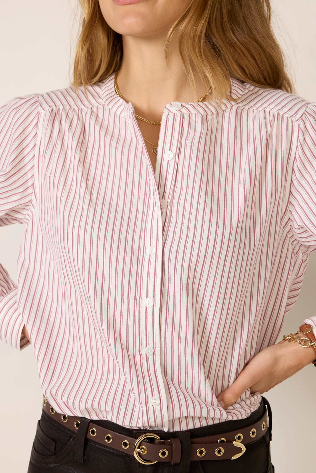 Aileen Collarless Shirt