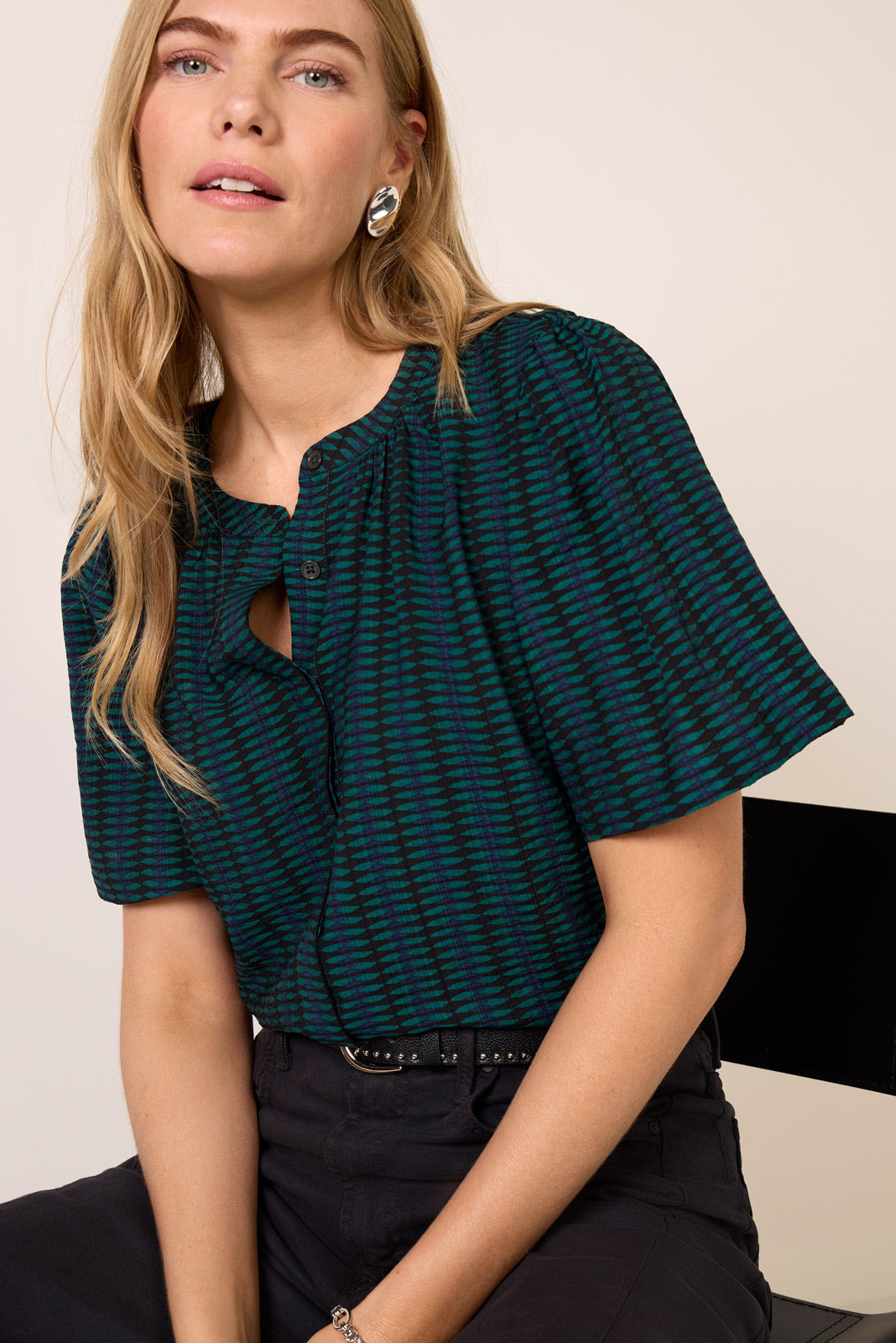 Mackenzie Split Neck Blouse