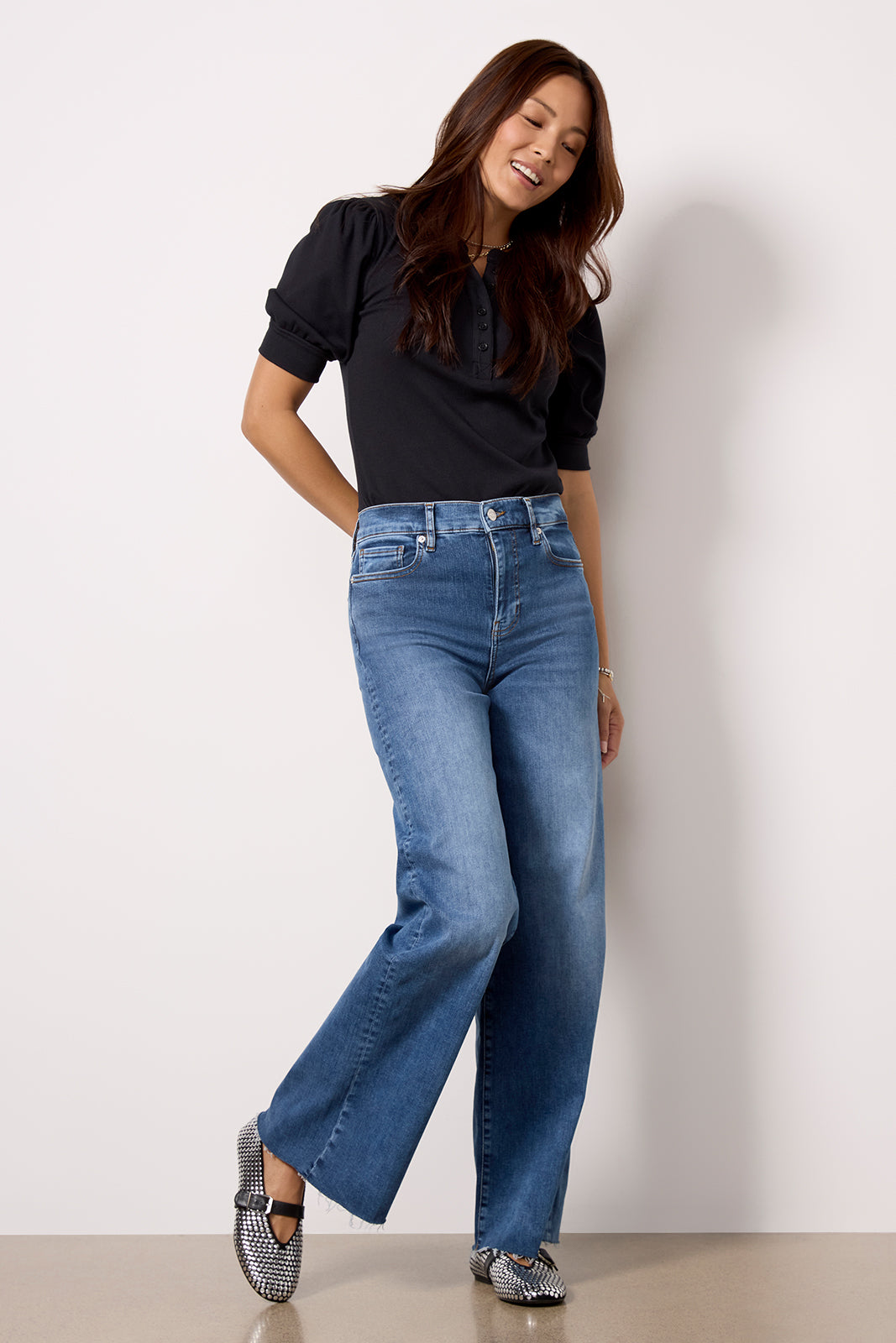 Le Slim Palazzo Raw Fray