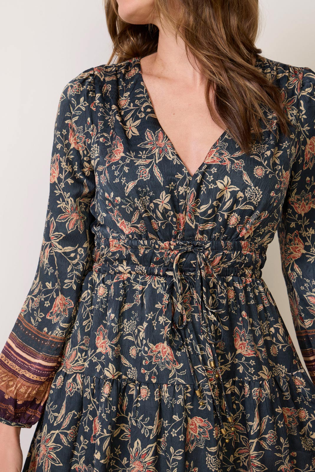 Amber Boho Bordered Midi Dress