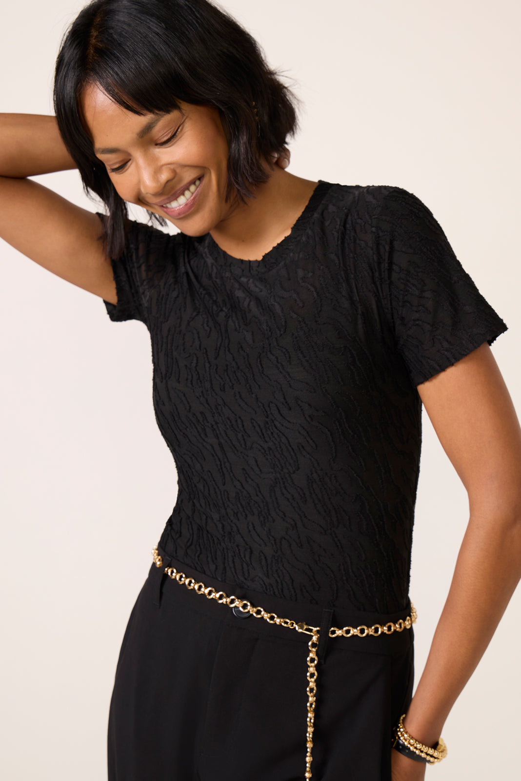 Mitchie Burnout Short Sleeve Top