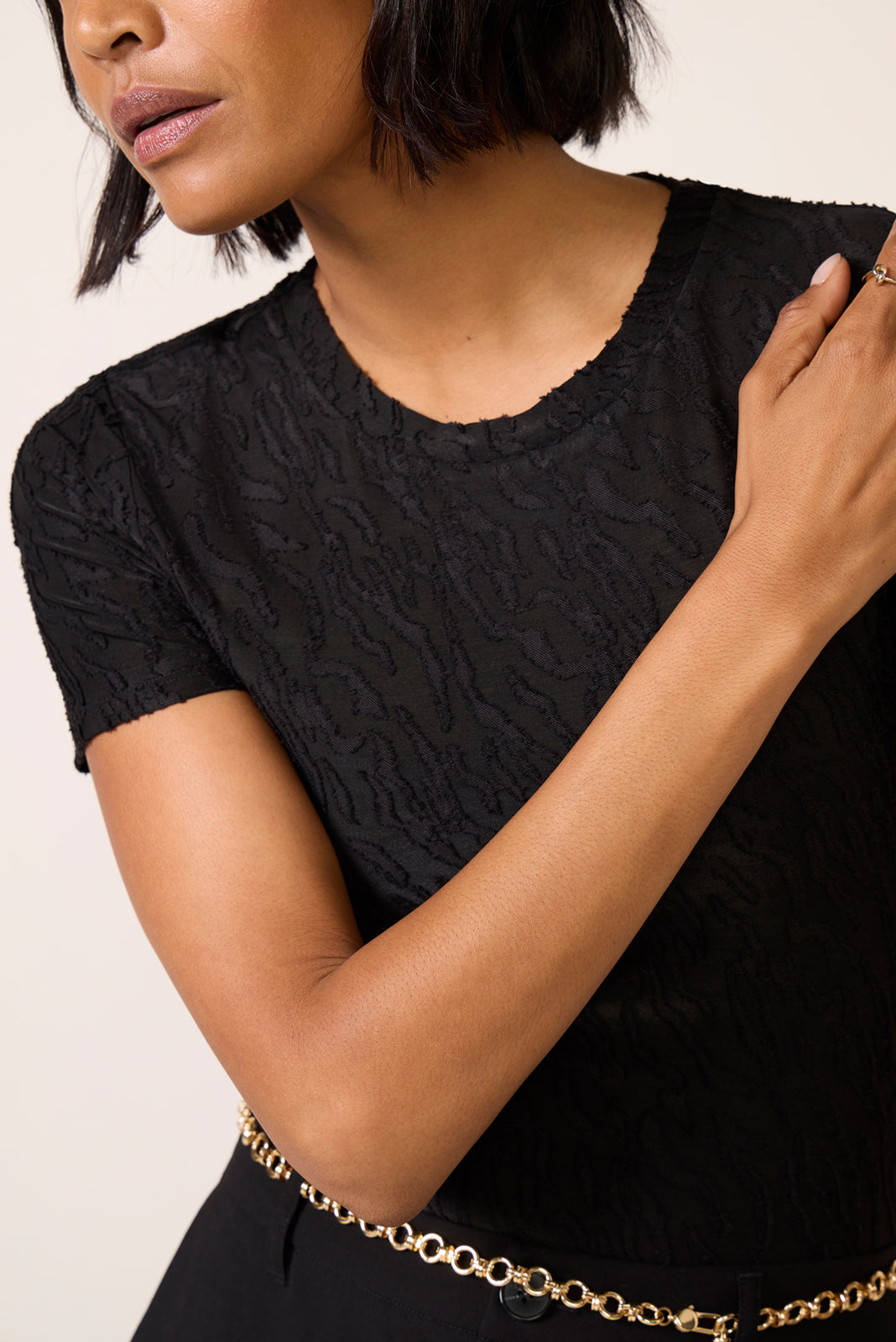 Mitchie Burnout Short Sleeve Top