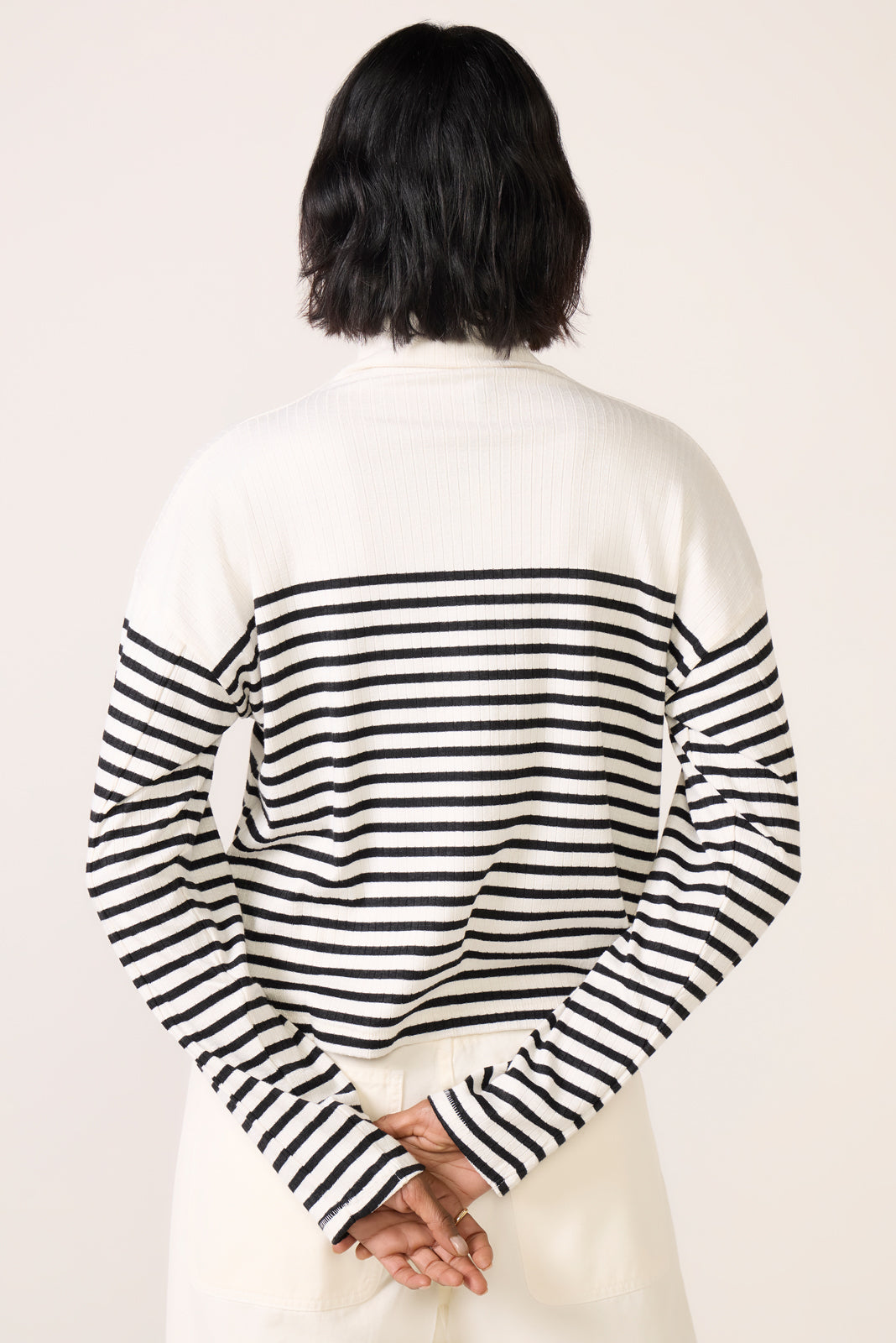 The Knit Rib Stripe Turtleneck